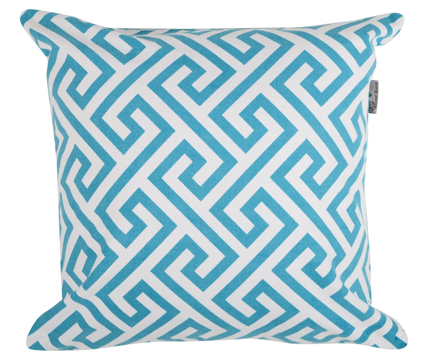ACCENTHOME Cotton Canvas Throw Cushion Cover Printed Both Side for Home Sofa Couch, Chair Back Seat,4pc Pack 18"x18" in Color Aqua