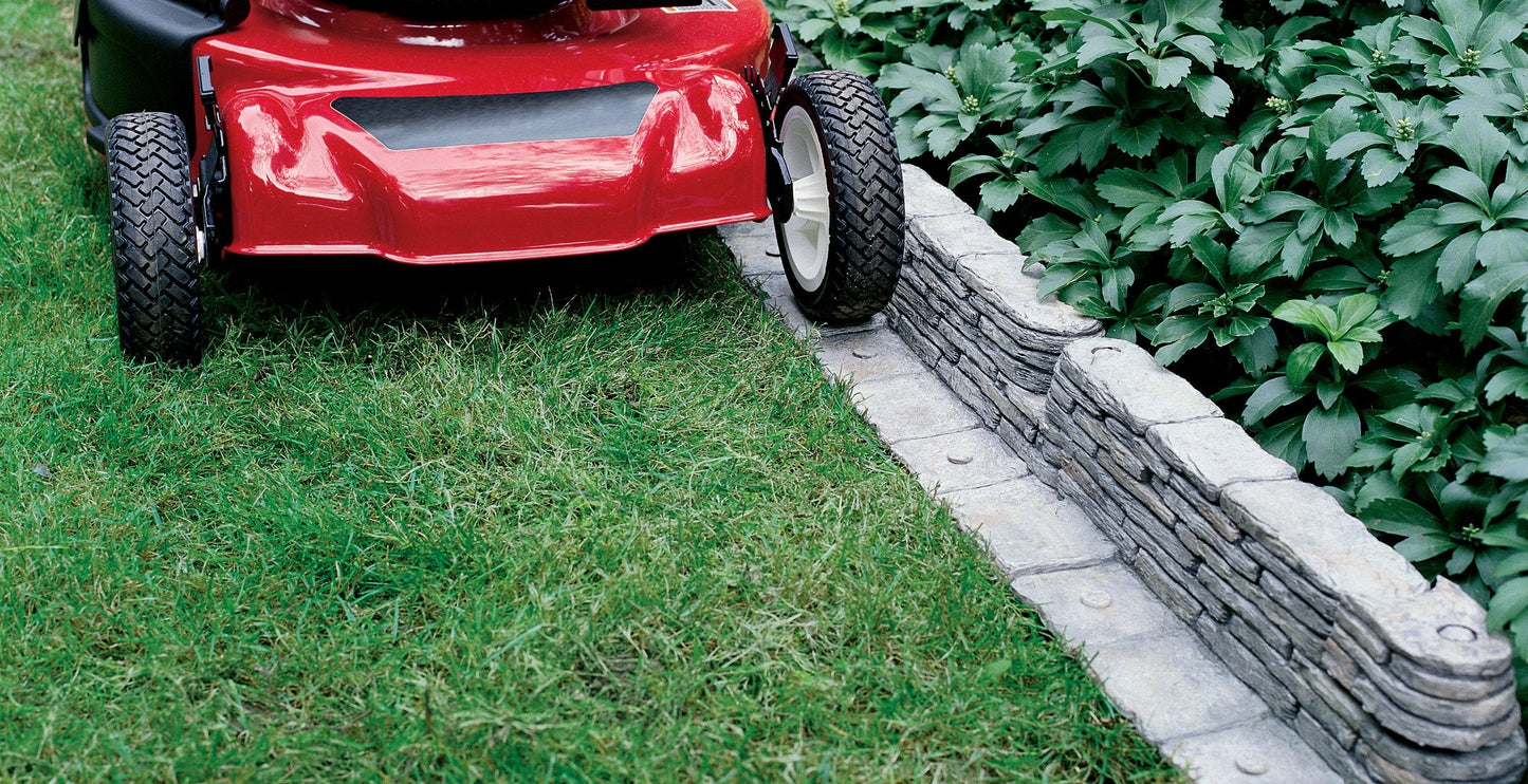 Emsco Group 2032HD Bedrocks Trim-Free Gray, 20 Feet – Natural Stacked Slate Design Garden Lawn Edging