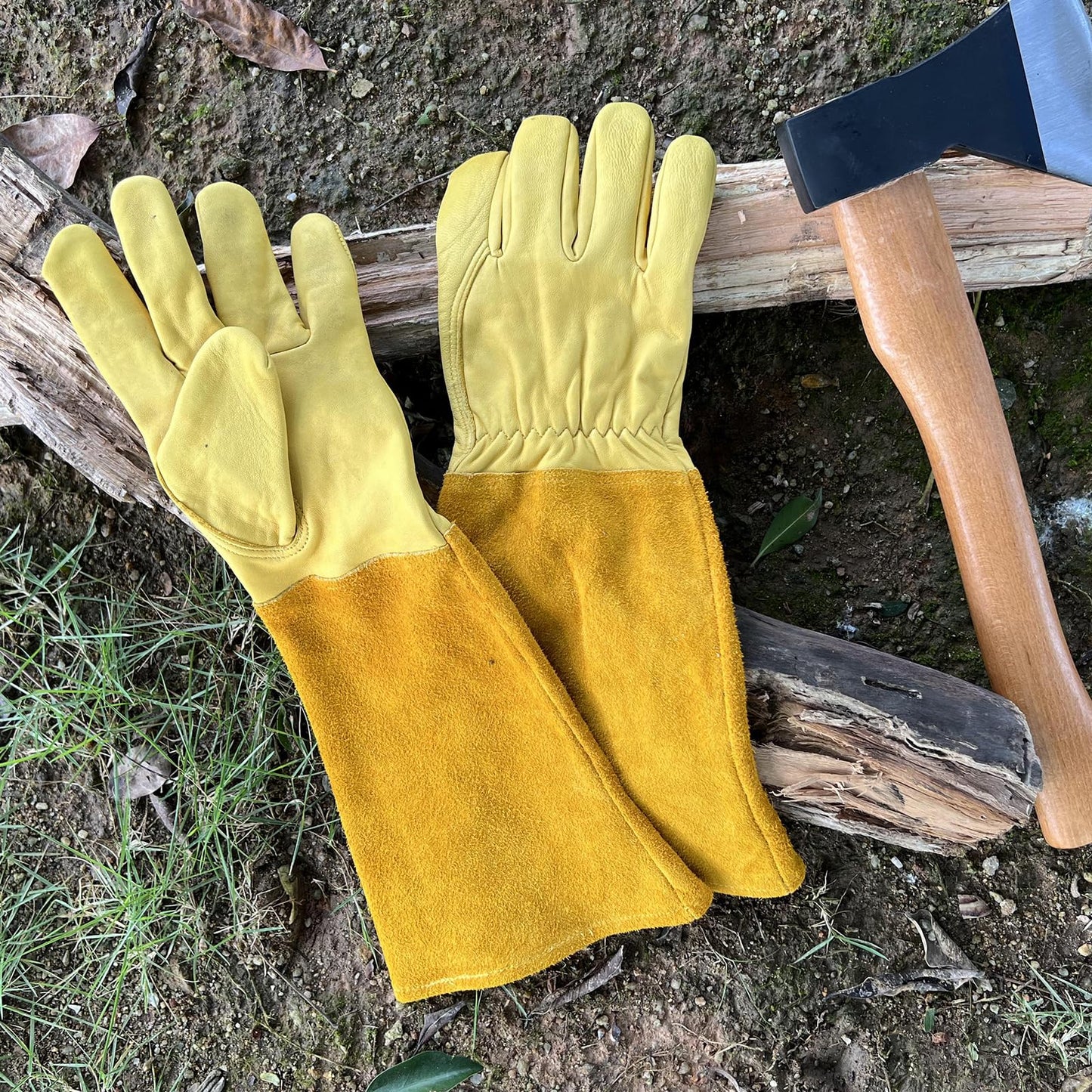 luvaswel Thorn Proof Gardening Gloves, 100% Cowhide Comfortable Breathable for Rose Pruning, Cactus Handling and Gardening