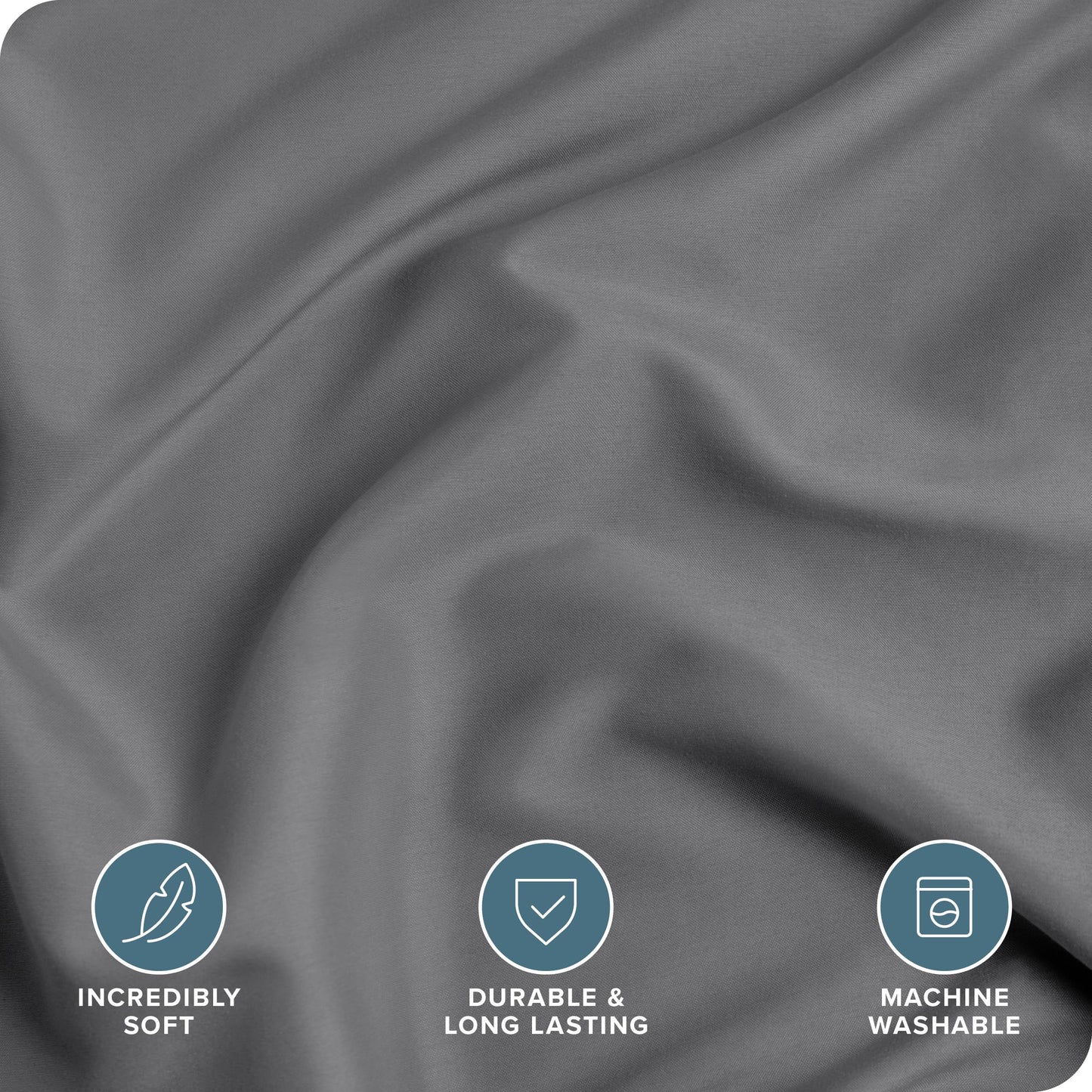 Bare Home Bedding Duvet Cover Queen Size - Premium 1800 Super Soft Duvet Covers Collection - Lightweight, Cooling Duvet Cover - Soft Breathable Bedding (Queen, Grey)