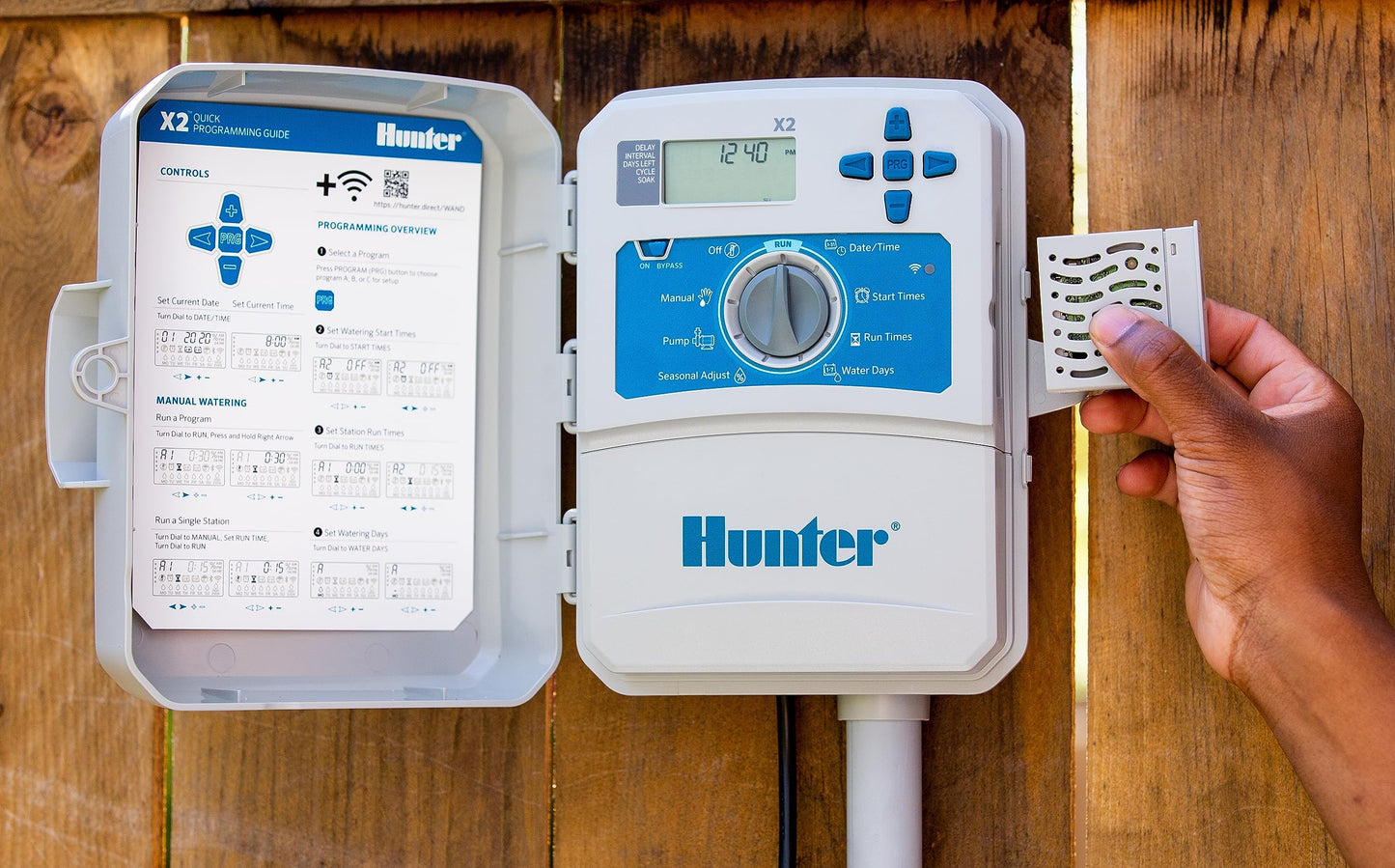 Hunter Hydrawise X2-800 8 Station Hydrawise Controller Bundeled with Wand WiFi Module X2 8 Zone Outdoor or Indoor Smart Internet X2800 Irrigation Timer