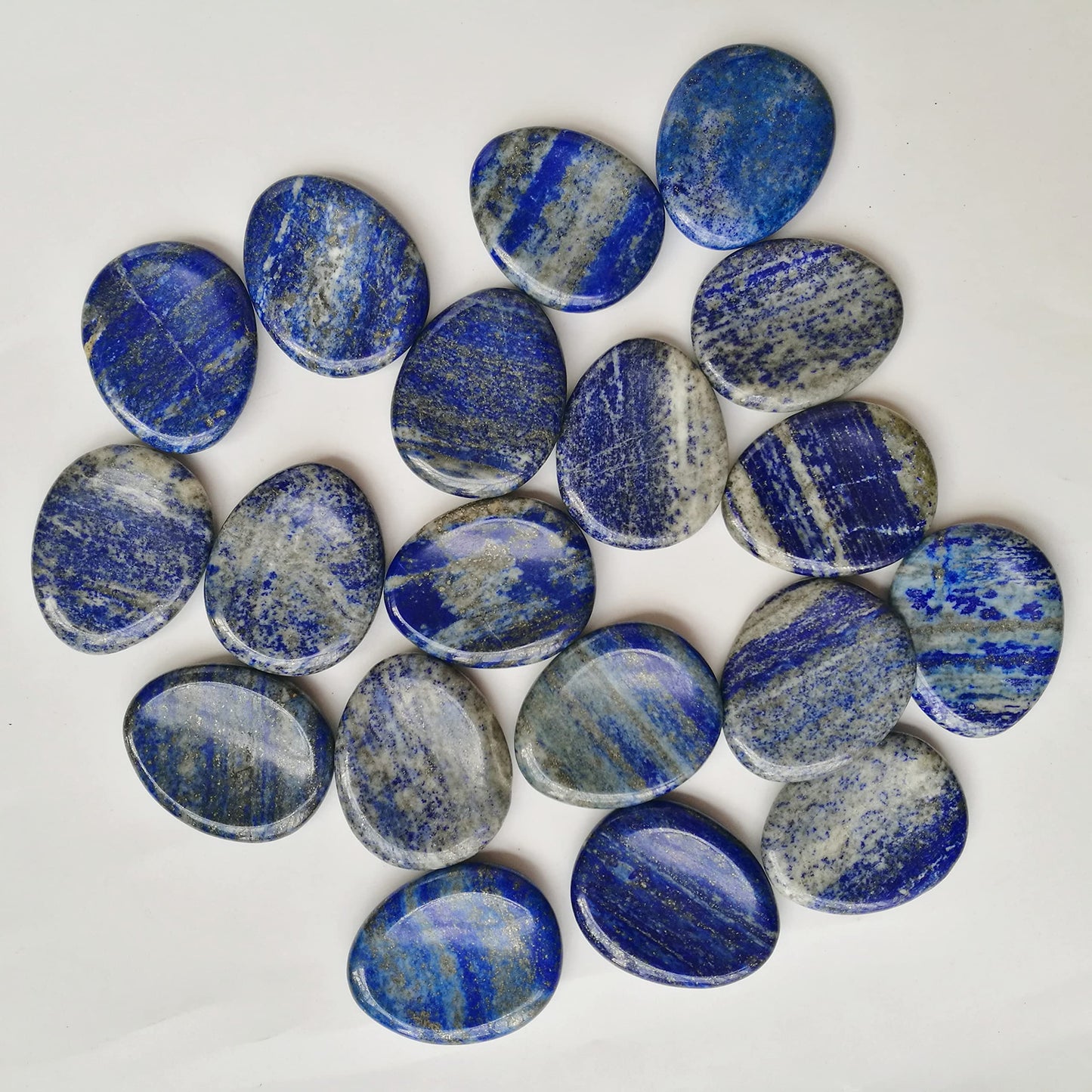 Bacatgem Natural Lapis Lazuli Water Drop Chakra Thumb Worry Stone,Stress Relax Healing Reiki Crystal Pocket Palm Stones