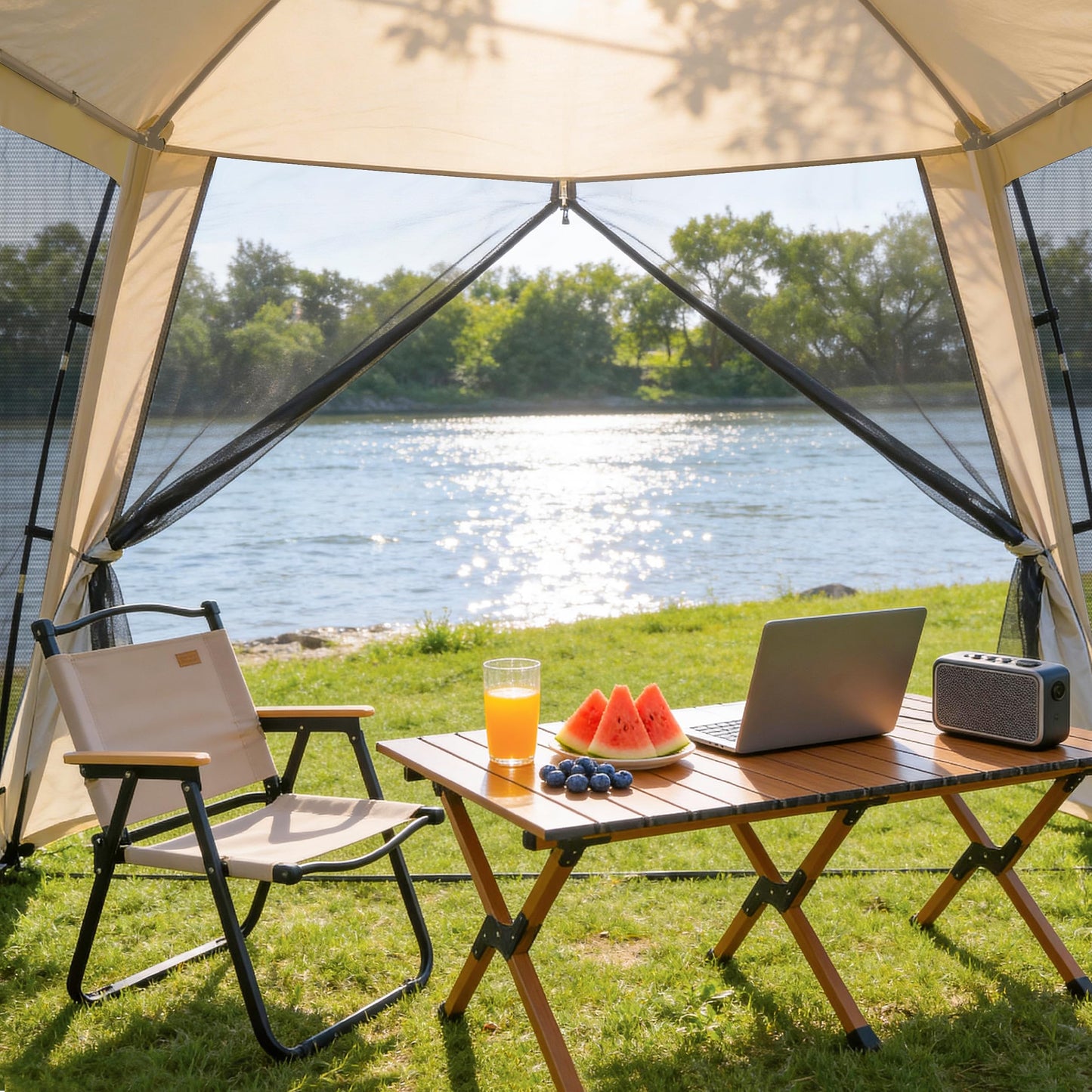12'x12' Camping Screen Tent - Portable Screen Canopy 8-10 Person&Instant UV Resistant Sun Shelter,Easy to Set Up&Mosquito Net Tent&Waterproof,Suitable for Family Camping Trip,Backyard,Picnic