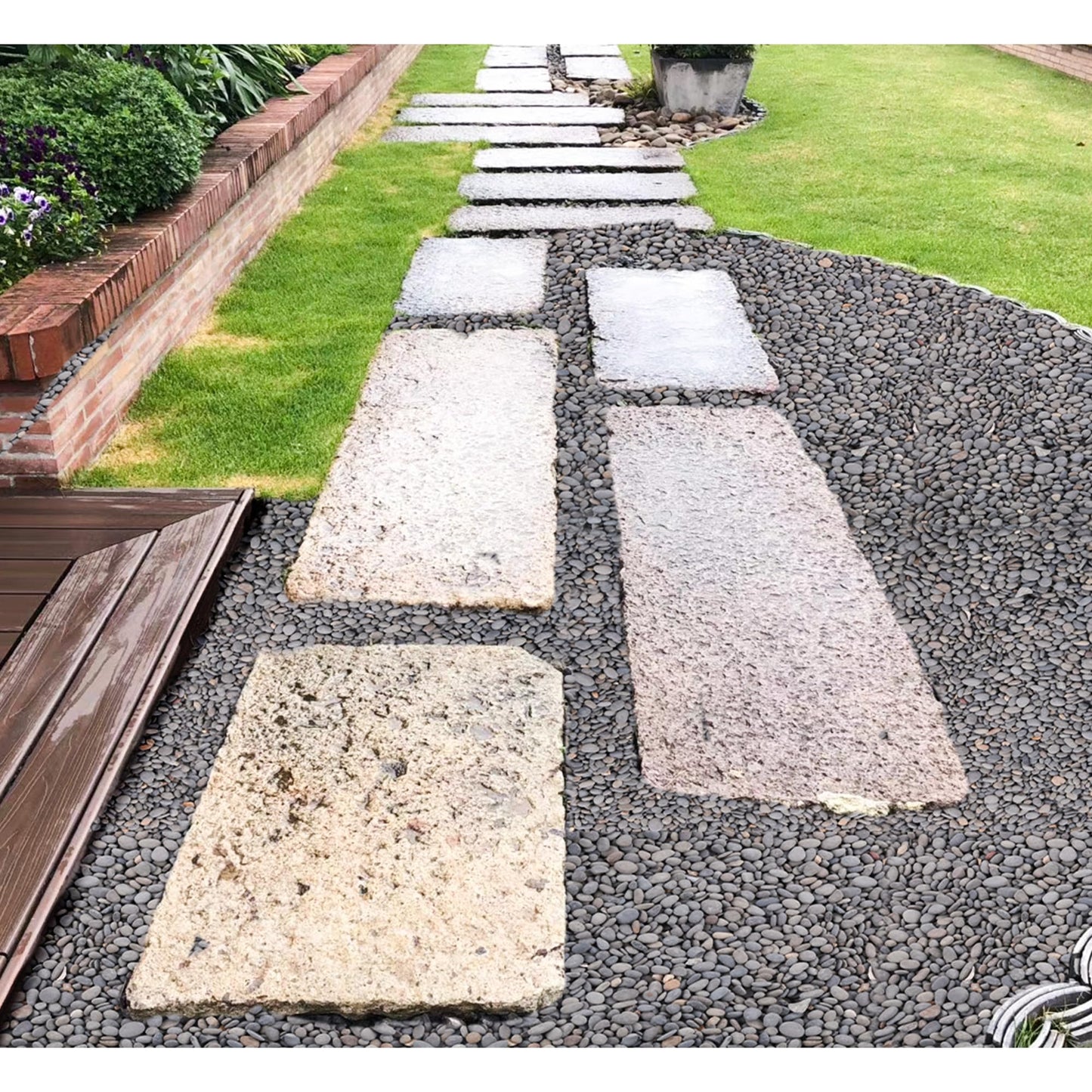 Quibbay 45 LB Natural River Rocks Mexican Beach Pebbles, 0.3-0.6 Inch Natural Unpolished Bulk Rocks, Pebbles for Landscaping Garden Paving Plant, Rocks for Walkways Outdoor Decorative Stone, Grey