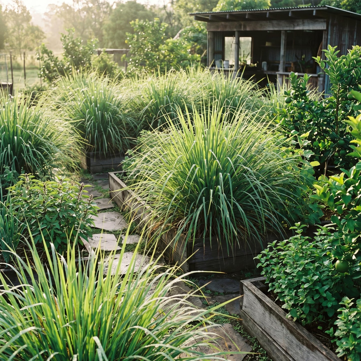 5 Live Lemongrass Plants, Lemon Grass Rooted Stalks, Fragrant Herb for Indoor and Outdoor Gardening, 4-7 Inches