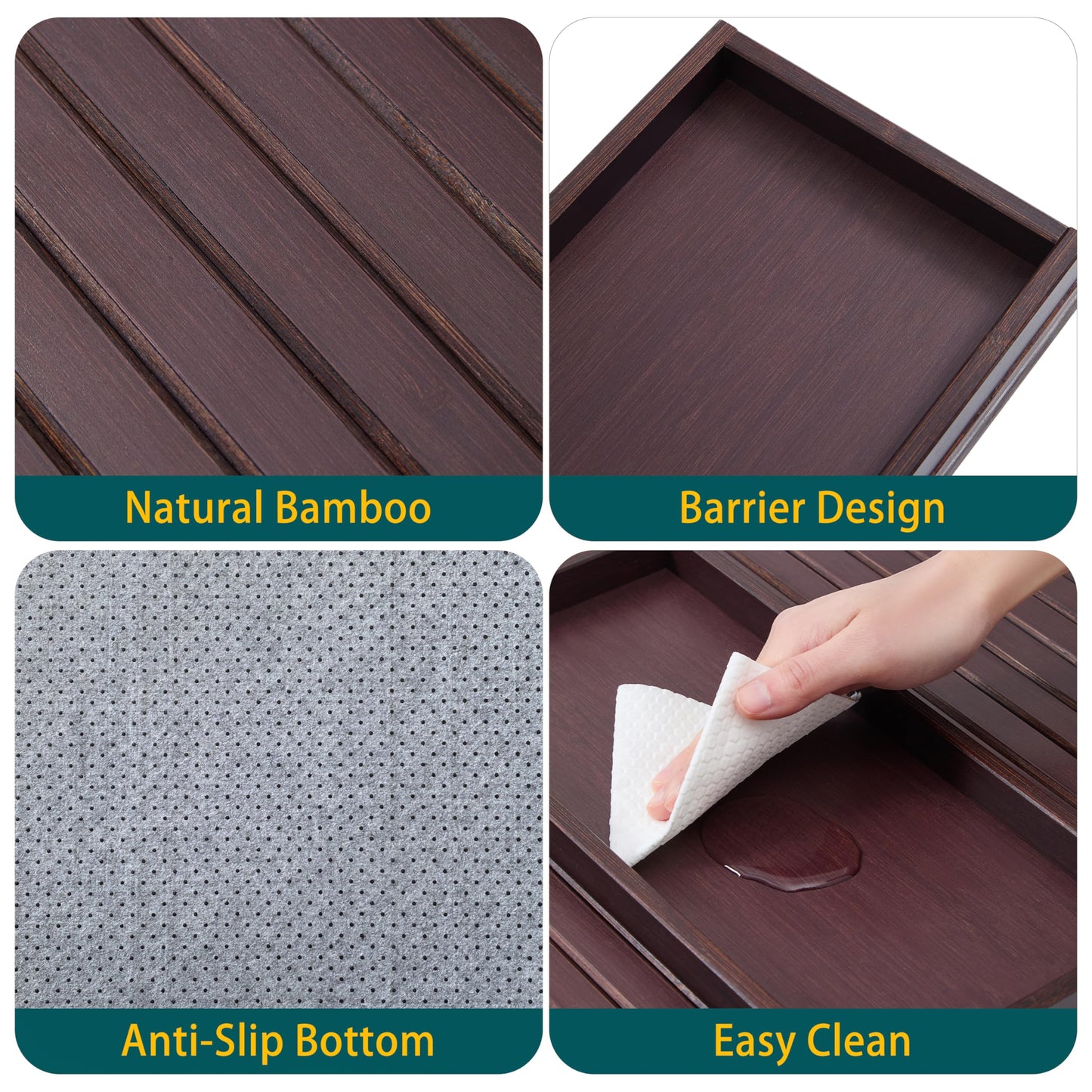 Bamboo Couch Arm Tray Table，Foldable Sofa Armrest Tray Table for Couch，Flexible and Anti-Slip Couch Arm Cup Holder，Portable Sofa Arm Chair Table for Drink,Cups, Eats，Snacks, Phone, Remote