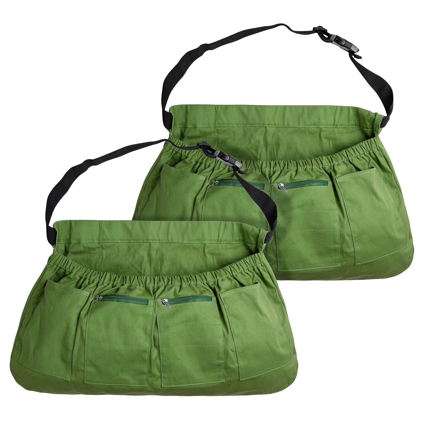 codree 2PCS Harvest Apron for Garden Vegetable-Adjustable Harvest Picking Apron with 4 Pockets for Gardeners Pick Fruit Berry Weeding
