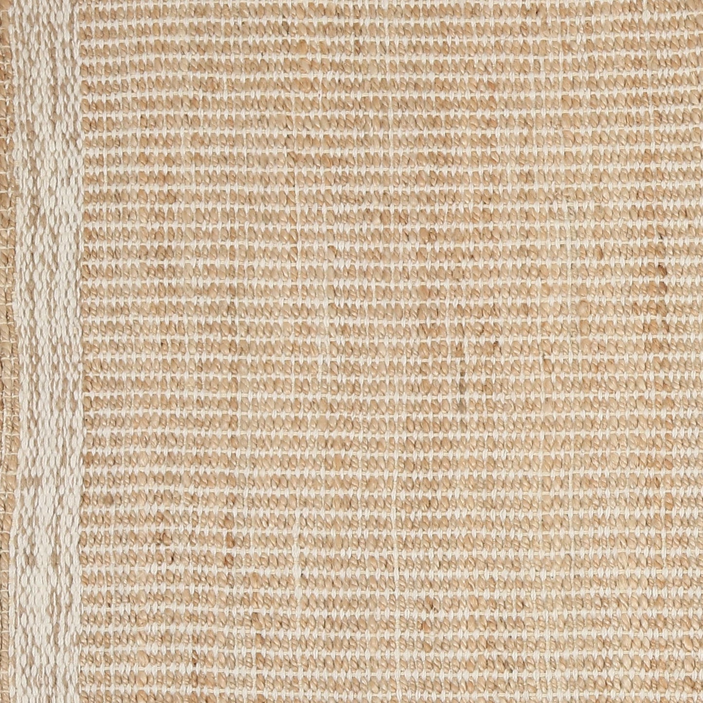 RUSVILLA 8x10 feet Natural Jute & Wool Area Rug,– Handwoven Mini Check Natural Fiber Rug with 4" Border, Neutral Boho Farmhouse Rug for Living Room,Dining Room,Bedroom | 0.6" Pile (8' x 10')