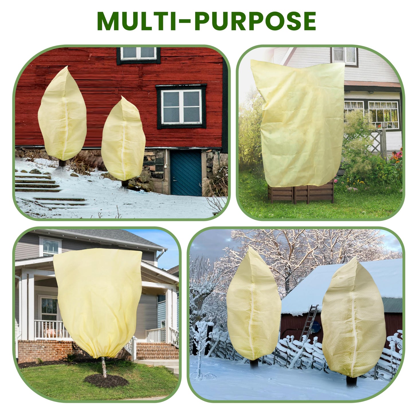 78x41inches Plant Covers Freeze Protection,2 Packs Thickened 2.82oz/yd² Frost Cloth for Outdoor Plants,Winter Tree Covers with Zipper&Drawstring,Plant Blanket for Winter Plant Covers Freeze Protection
