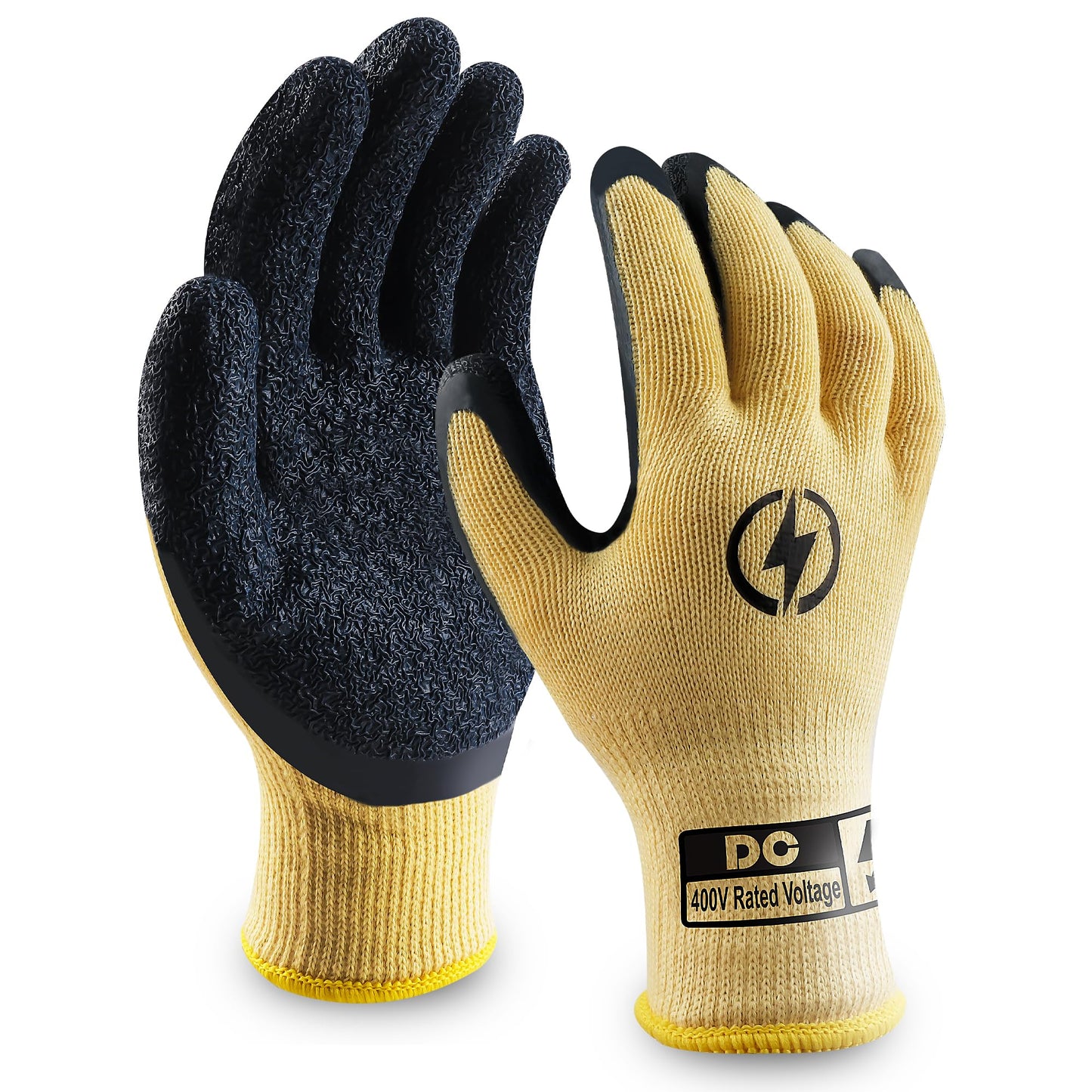 DongChu Insulated Electrician Gloves 400V,ASTM D120 Certified High Voltage Resistant Flame Retardant Work Gloves, Electrical Rubber Non-slip Prevent Shock,Large