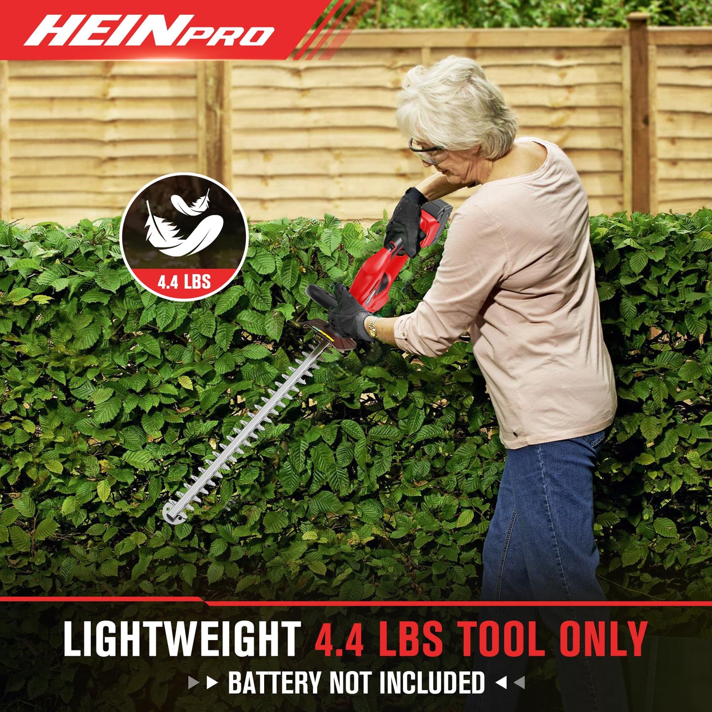 HEINPRO Cordless Hedge Trimmer 22-Inch Compatible with Milwaukee M18 18V Battery, Electric Hedge Trimmer Cordless, Bush Trimmers for Garden,Battery Powered Hedge Trimmers (Battery not Included)