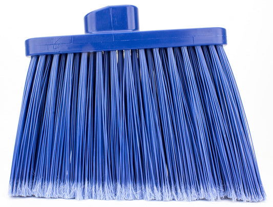 SPARTA Plastic Broom Head, Angled, Flagged for Small Debris Indoor, Outdoor, Home, Restaurant, Lobby, Office, 12 Inches, Blue