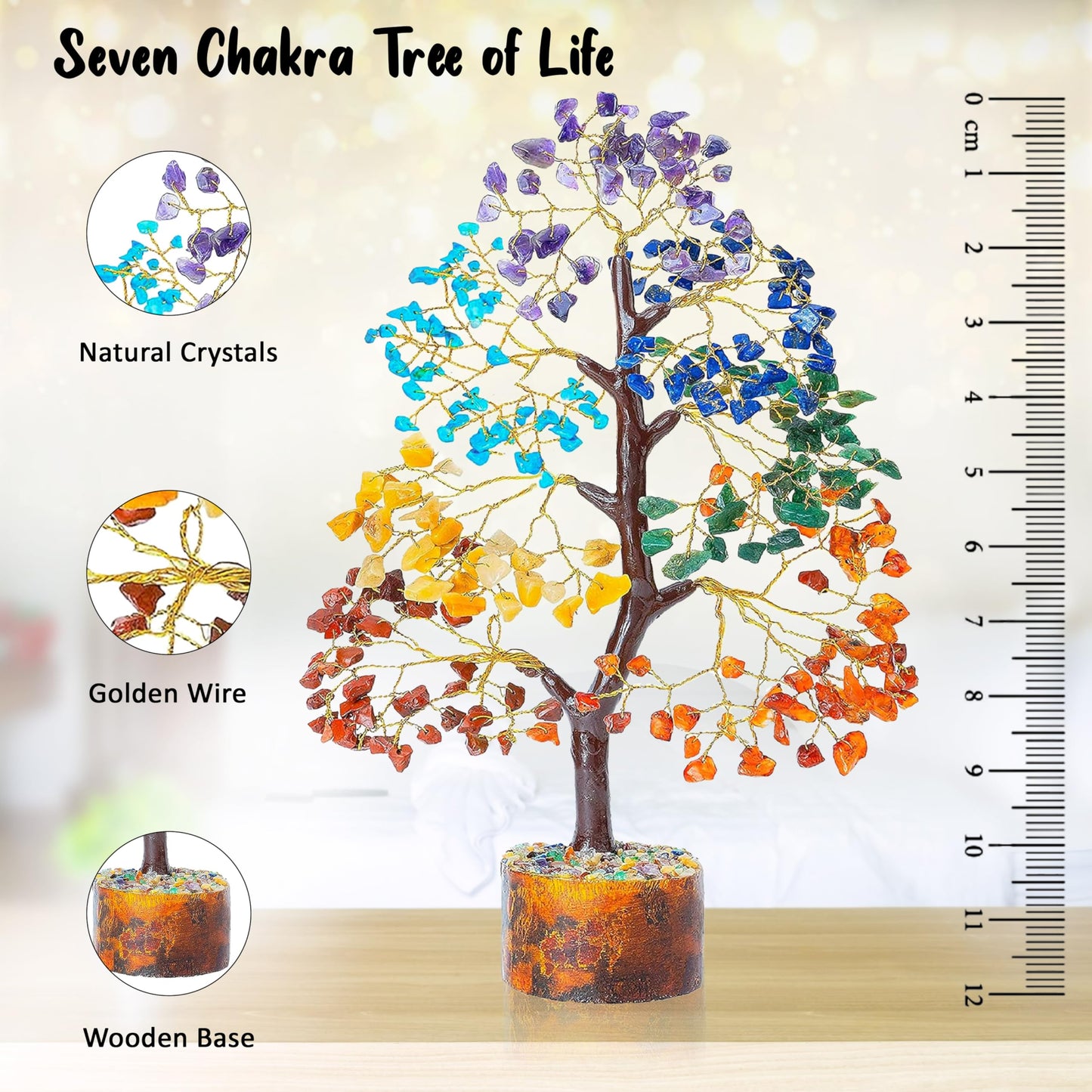 Crocon® 7 Chakra Turquoise Crystals Tree Of Life Birthday Gifts For Women, Men & Friends | Home & Office Decor, Money Tree Healing Crystals Gift | Mom Gift Ideas Housewarming Gifts New Home Sister Dad