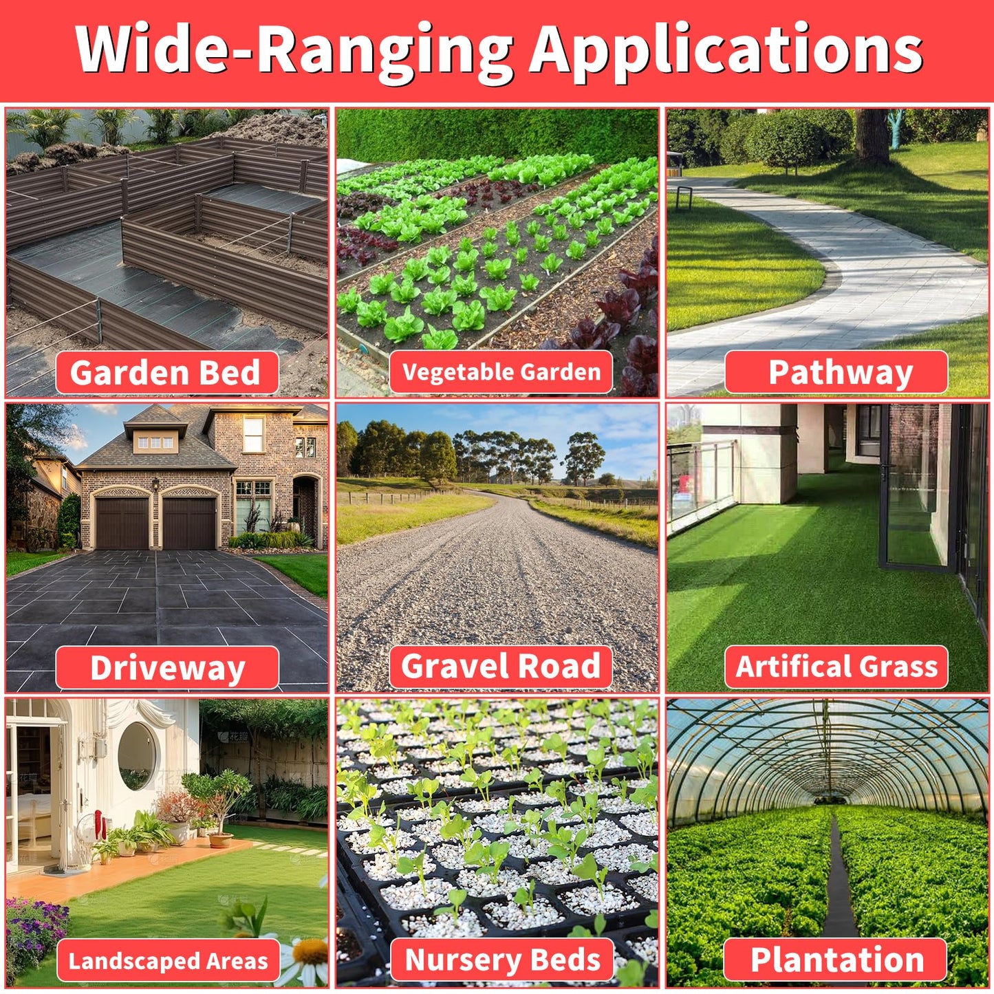 Vanver 4ft x 300ft Landscape Fabric -Heavy Duty Weed Barrier Fabric for Landscaping, Weed Blocker Cloth,Geotextile Fabric for Garden, Driveway & Ground Cover, Garden Weed Mats,Grid Design