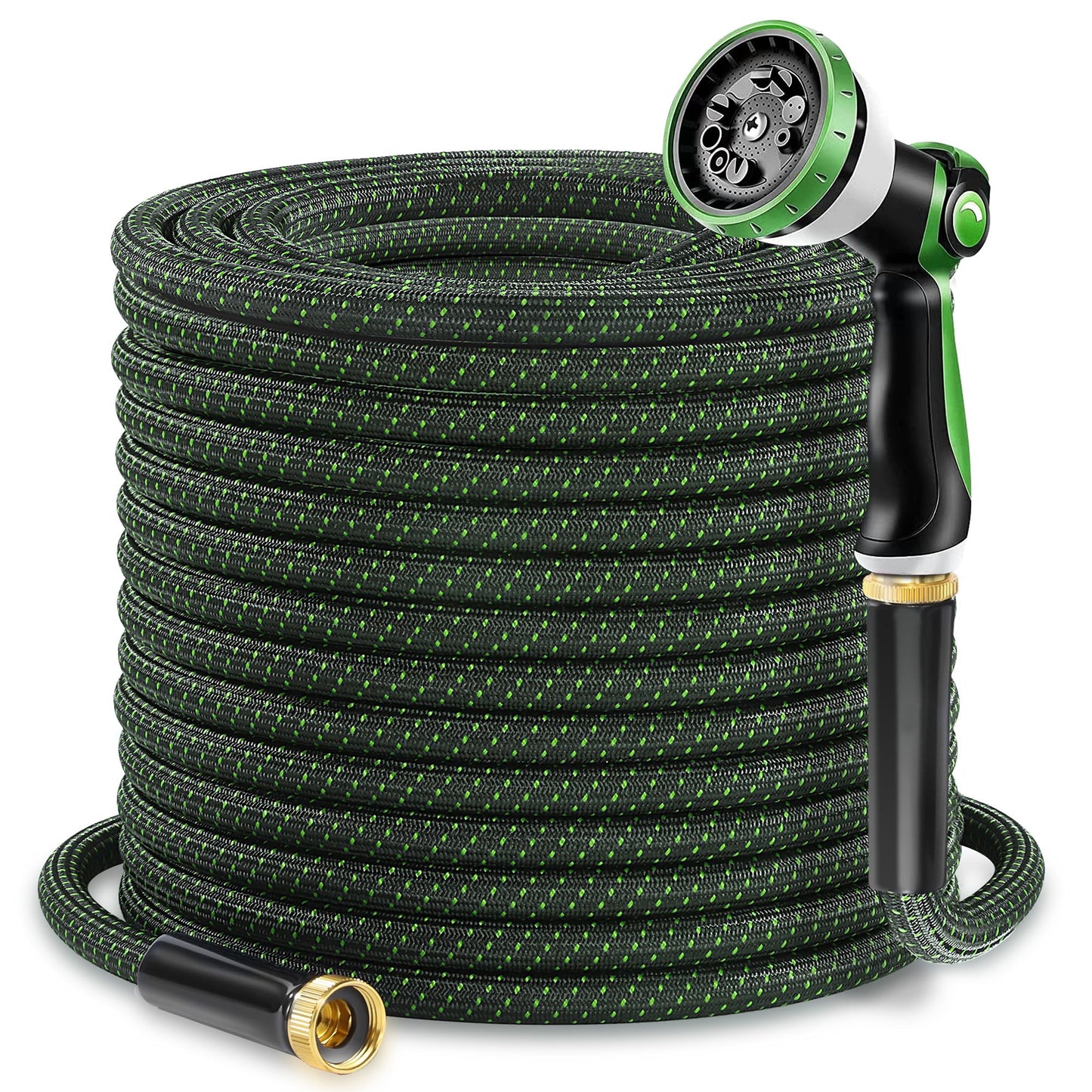 Torioweg Garden Hose 50ft - Lightweight Water Hose, with 10-Pattern Nozzle, Triple-Layer Construction, All-Weather Hose,Flexible and Anti-Kink, Durable for Watering, Outdoor Use