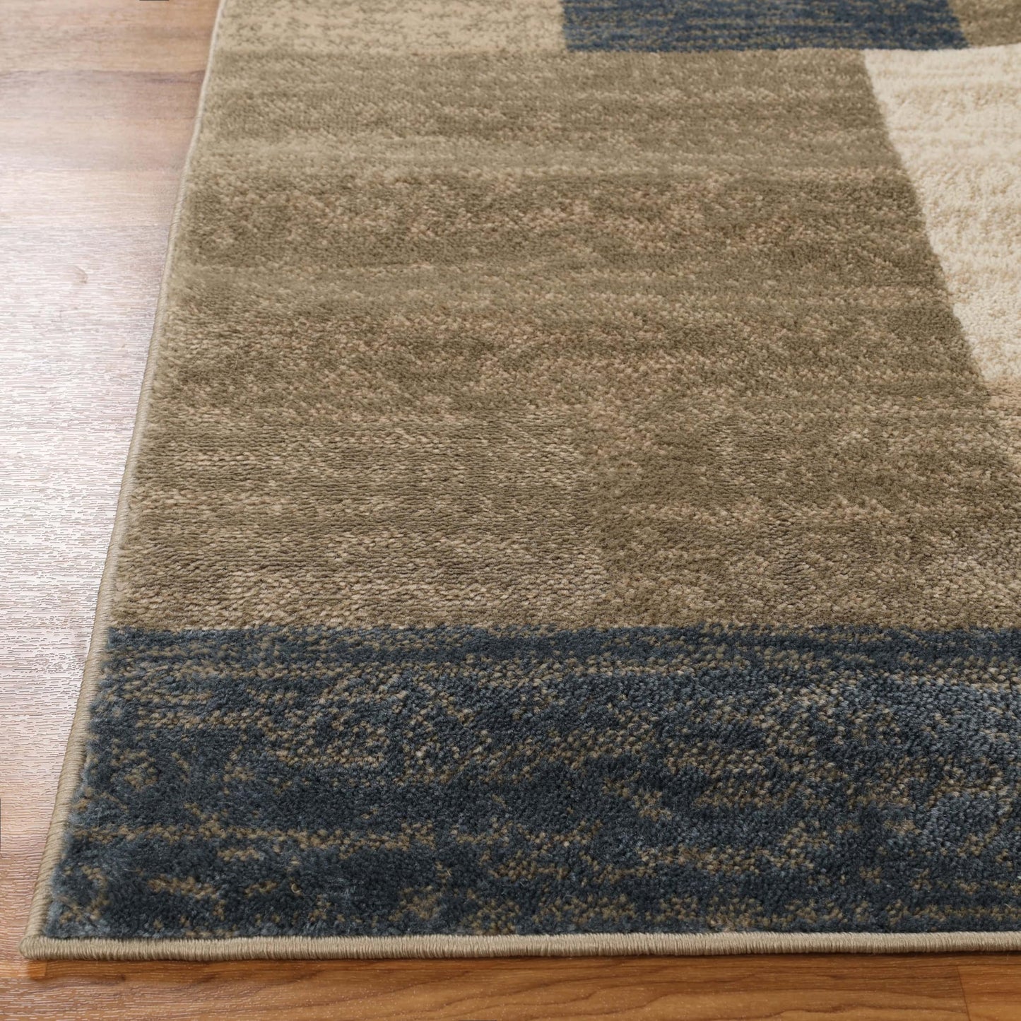 Superior Indoor Large Area Rug, Jute Backed, Perfect For Entryway, Office, Living/ Dining Room, Bedroom, Kitchen, Modern Geometric Patchwork Floor Decor, Clifton Collection, 5' x 8', Grey/ Brown