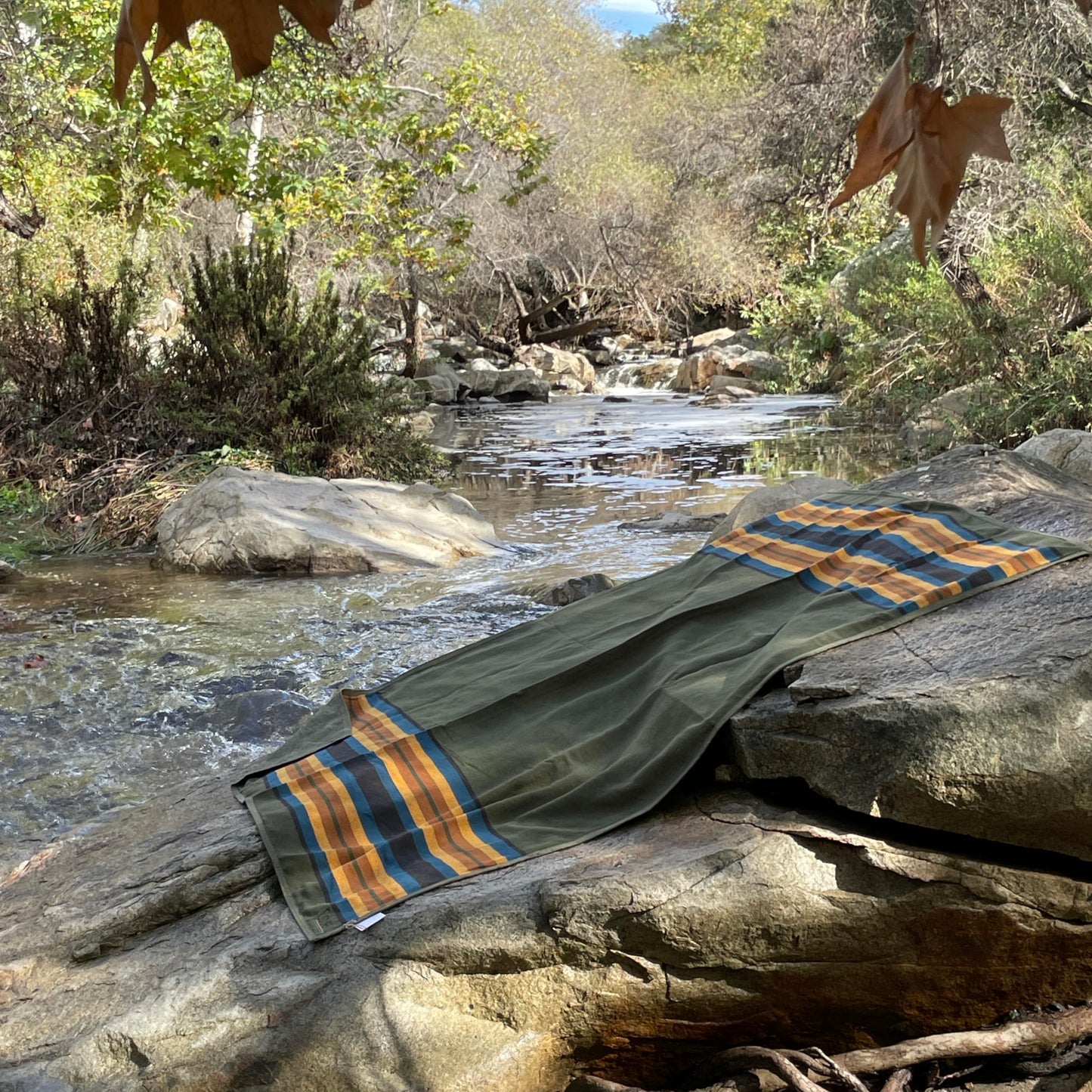 WP West Path Waterproof Outdoor Canvas Camping Blanket - Waxed Canvas Campfire Blanket with Water Repellent Backing - Camp - Bushcraft Tarp (Olive, Regular)