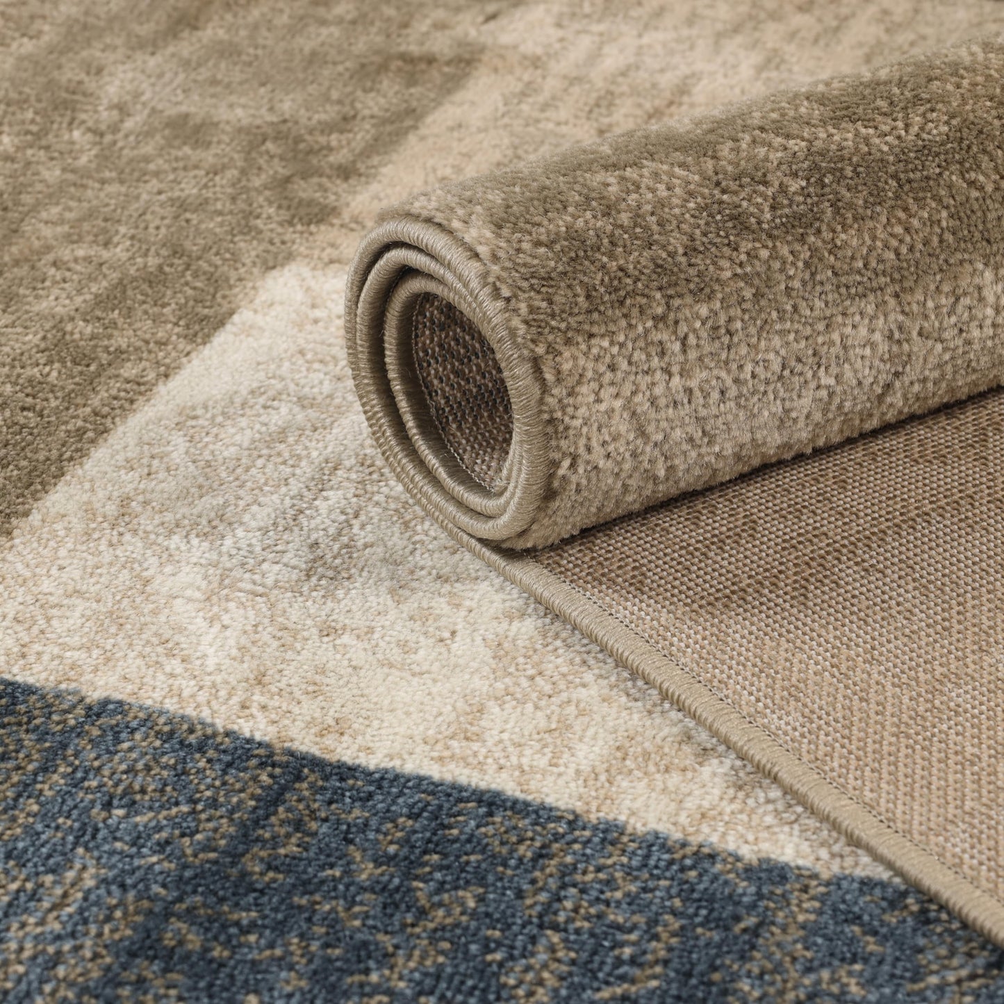 Superior Indoor Large Area Rug, Jute Backed, Perfect For Entryway, Office, Living/ Dining Room, Bedroom, Kitchen, Modern Geometric Patchwork Floor Decor, Clifton Collection, 5' x 8', Grey/ Brown