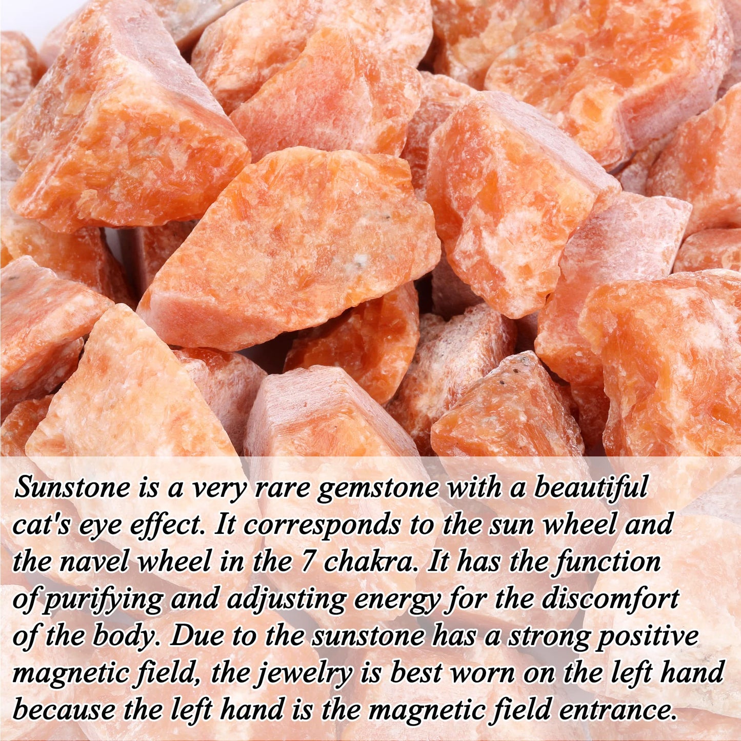 Top Plaza Bulk Sunstone Healing Crystals Rough Stones - Large 1" Natural Raw Stones Crystal for Reiki Healing, Wicca, witchcraft, Tumbling, Cabbing, Fountain Rocks, Decoration, Polishing 0.5lb
