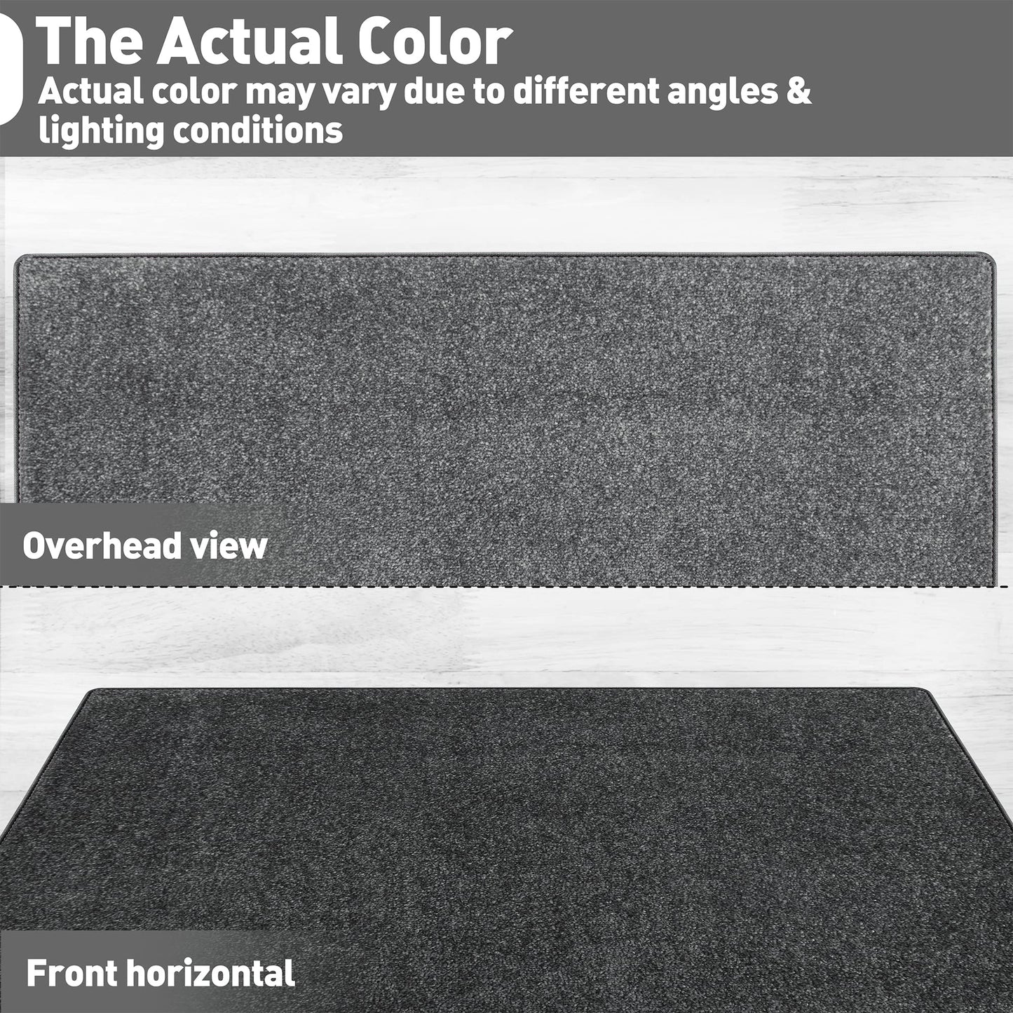 PURE ERA Carpet Stair Tread Landing Mat Tape Free Self Adhesive Non Slip Skid Resistant Indoor Doormat Area Rug Floor Mat for Kitchen Bathroom Workstations Washable 2' X 3' (Dark Gray)
