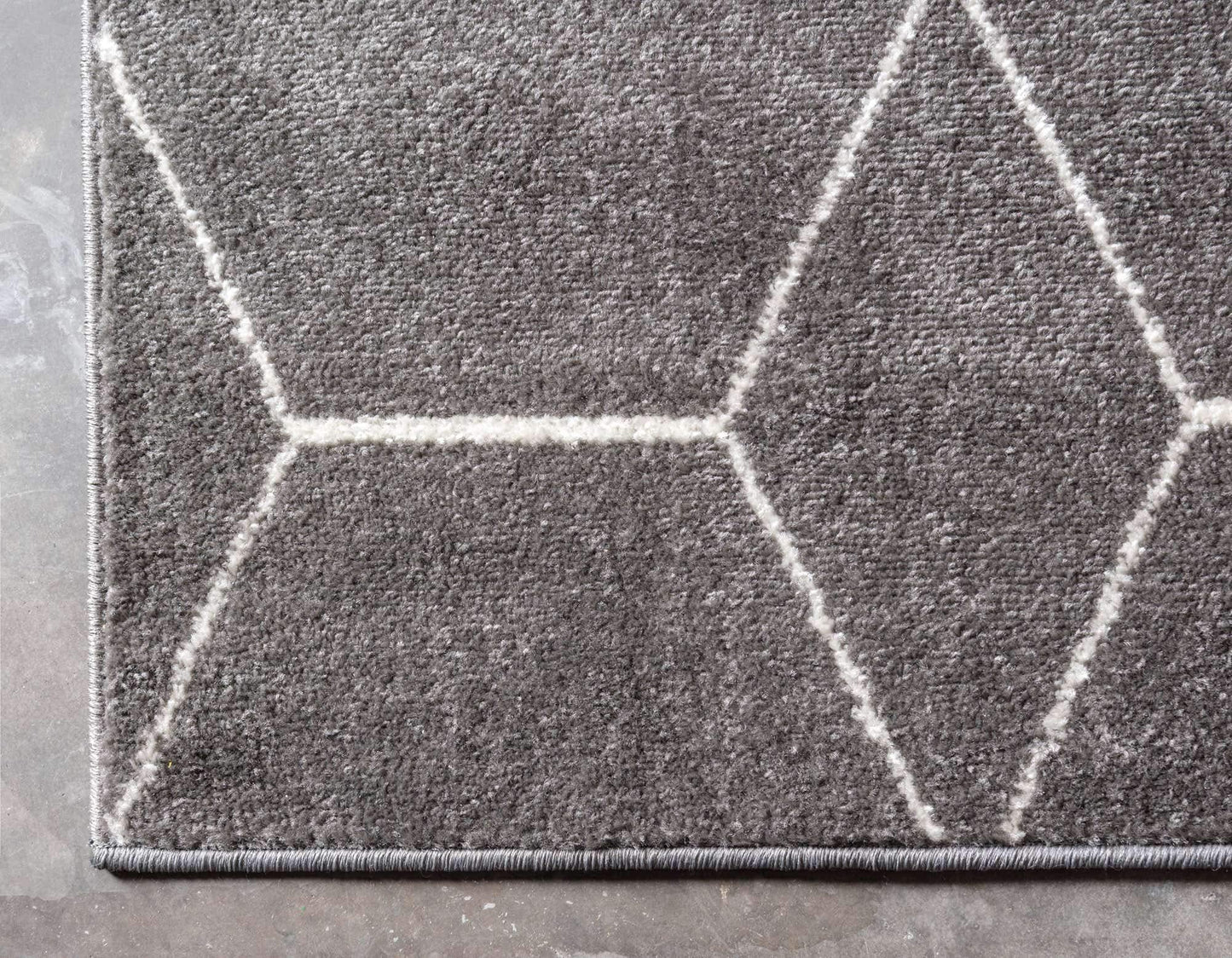 Unique Loom Trellis Frieze Collection Area Rug - Geometric (4" x 6", Dark Gray/ Ivory)