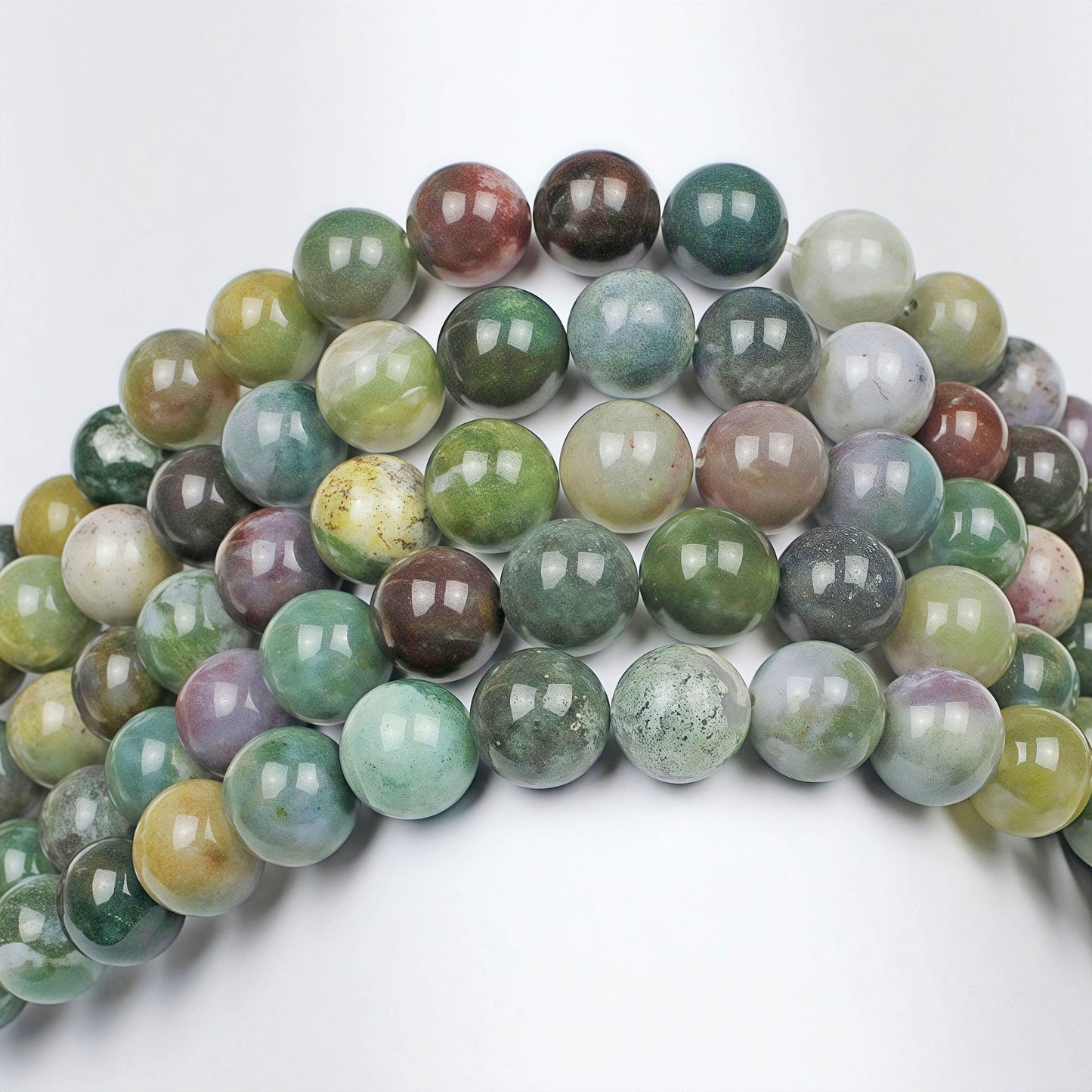 MJDCB AAA Natural Round India Agate Stone Beads Onyx Loose Beads for DIY Necklace Bracelat Jewelry Making Strand 15"(8mm)