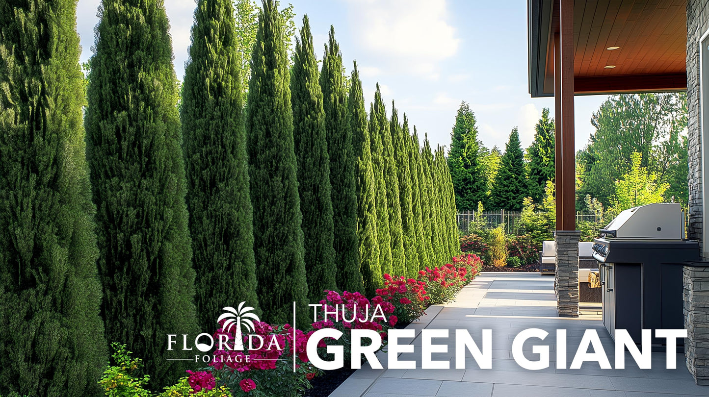 Thuja Green Giant Arborvitae - 30 Live Trees 2" Pot Size - Evergreen Privacy Plants