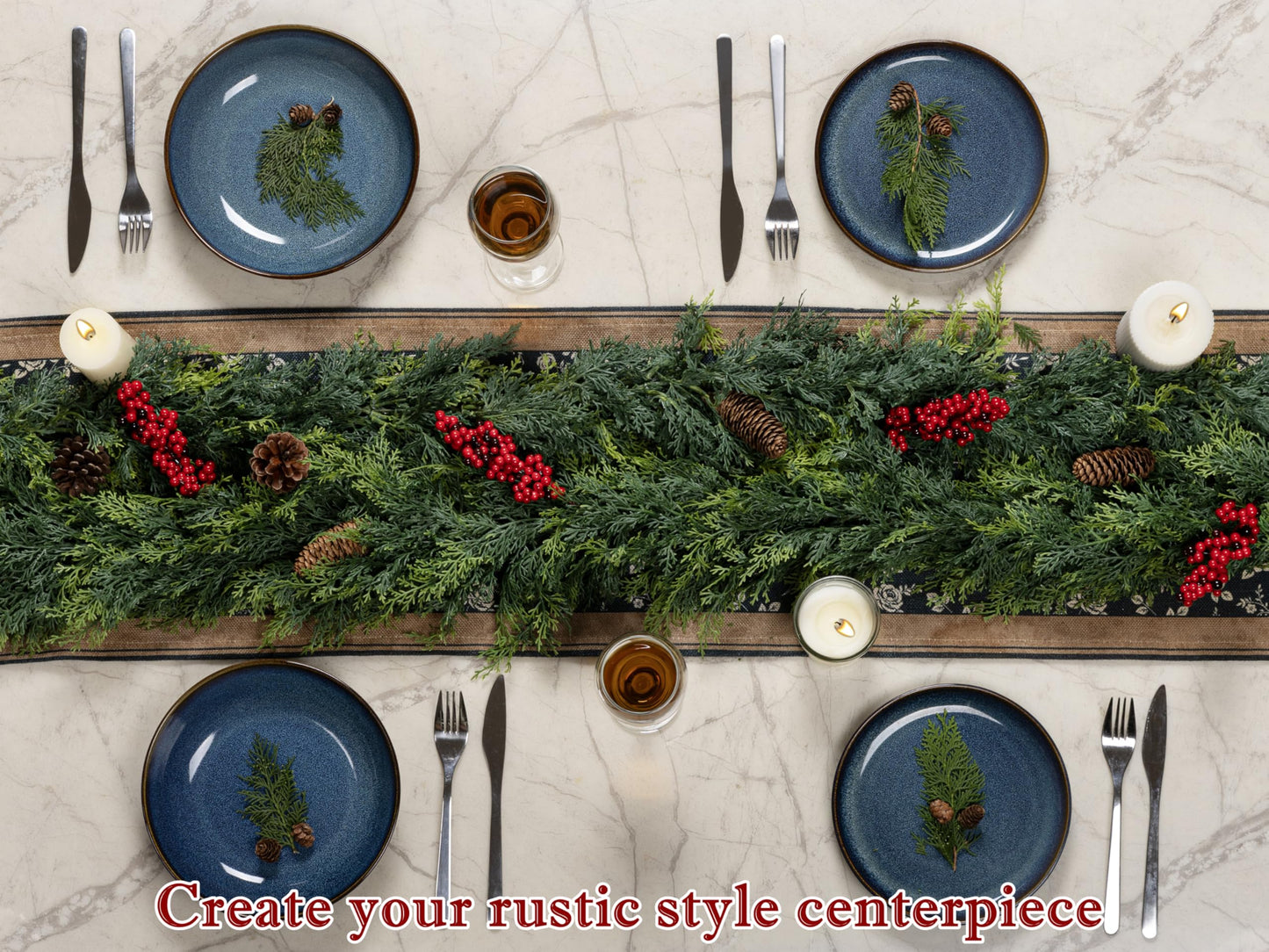 Lescli 6ft Artificial Cedar Garland, Real Touch Pine Garland, Christmas Faux Greenery for Mantle, Fireplace Wall, Table Decor, Christmas Decorations, DIY Crafts