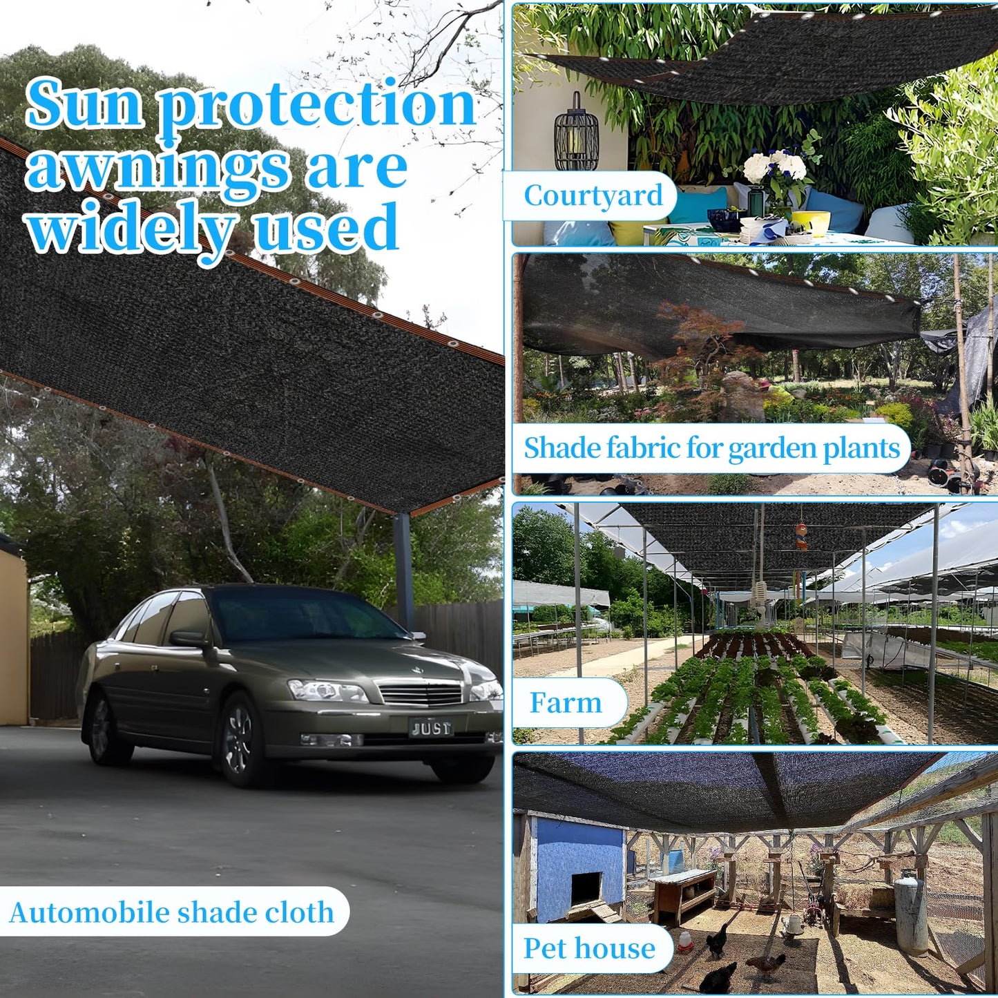 90% Shade Cloth for Garden 10x20FT Shade Cloth with Grommets,Shade Tarp for Plants,Shade Tarps for Outdoors,Patio Covers for Shade and Rain,Suitable for Shading Plants,Garage,Summer Garden Shade Net