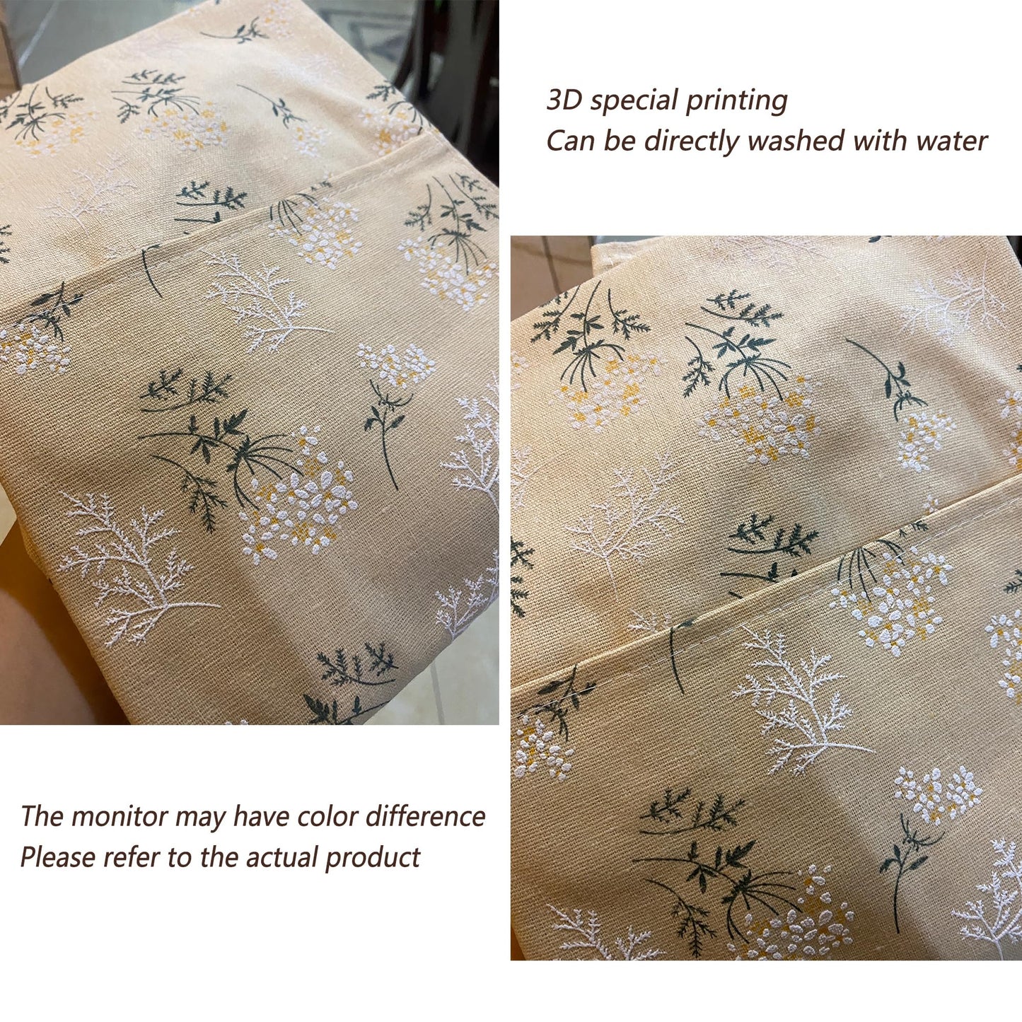 GROZOSS Aprons for Women with Pockets, Japanese Linen Kitchen Apron, Adjustable Lightweight Breathable Embossed Fabric, Cooking Baking Gardening Craft Apron, Vintage Floral Style