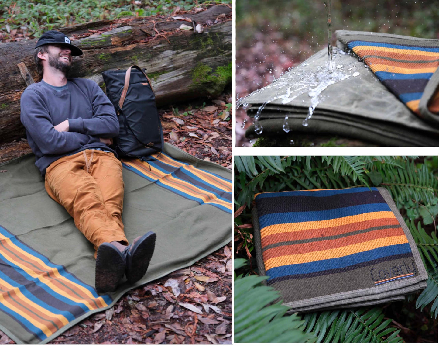 WP West Path Waterproof Outdoor Canvas Camping Blanket - Waxed Canvas Campfire Blanket with Water Repellent Backing - Camp - Bushcraft Tarp (Olive, Regular)