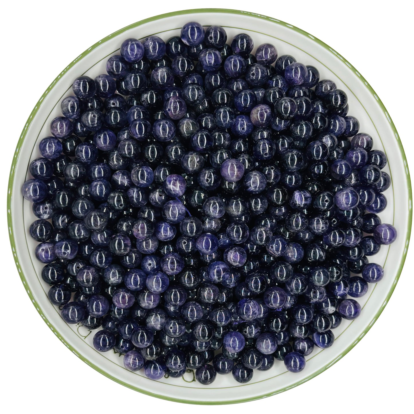 WHNKFB 8mm 50PCS Natural Amethyst Round Beads, Smooth Polished Loose Purple Crystal Beads for Jewelry Making Craft - 4mm 6mm 8mm 10mm Options with Free Elastic Cord