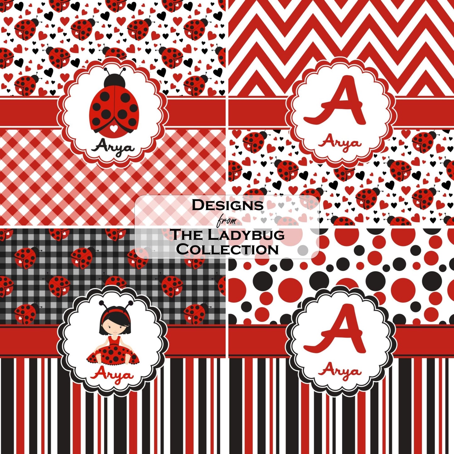 YouCustomizeIt Personalized Ladybugs & Chevron Tissue Box Cover