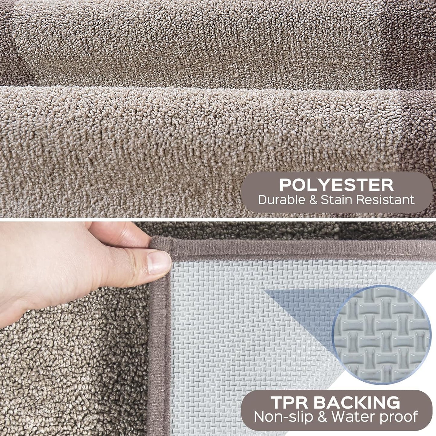 DOMUSTEX Machine Washable Kitchen Rug 24" x 96", Non Slip Kitchen Mat for Floor, Absorbent Entrance Runner Rug for Bedroom, Hallway, Bathroom, Door (Roll Packing)