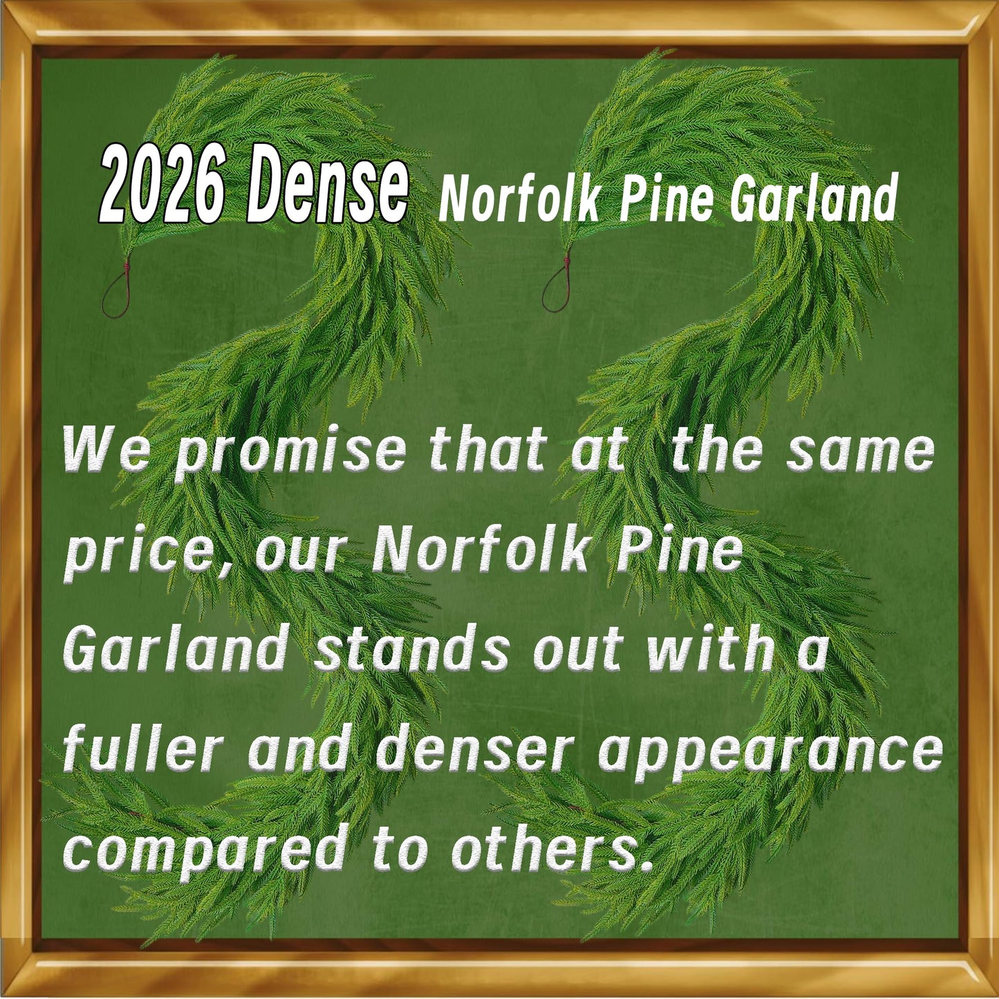 2026 Dense Real Touch Norfolk Pine Garland,Artificial Realistic,Holiday & Winter Christmas Mantel Garland, Greenery Decoration, 6FT