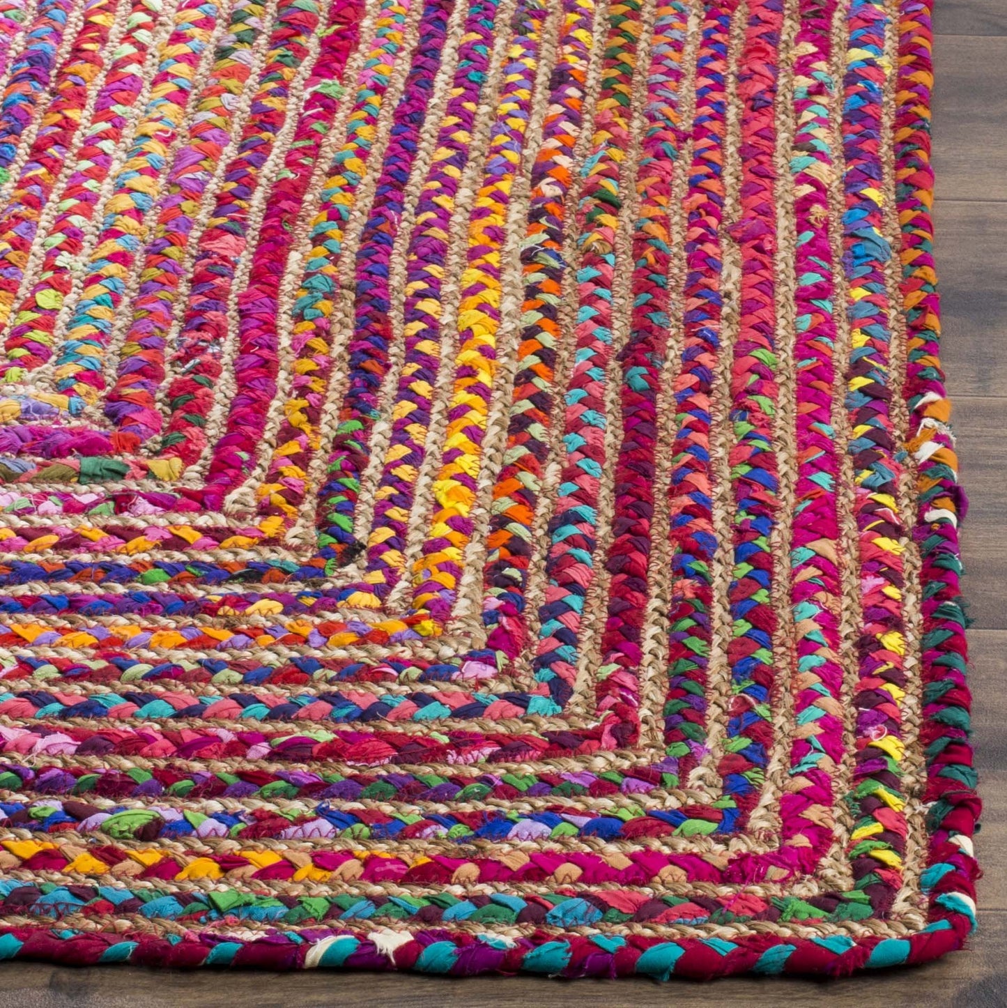 SAFAVIEH Cape Cod Collection Area Rug - 2'3" x 5', Red & Multi, Handmade Jute & Cotton, Woven Braided Design (CAP202A)