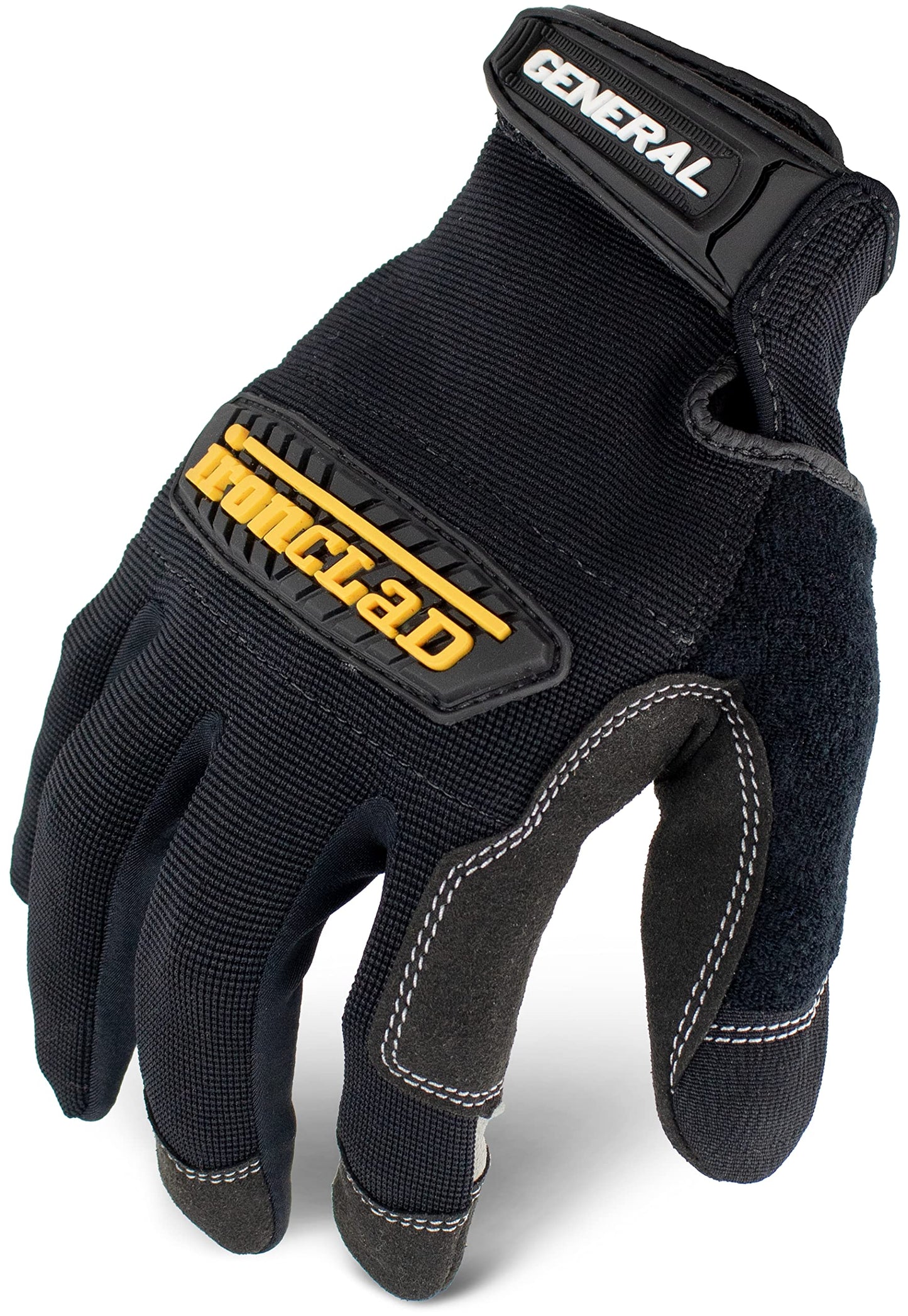 Ironclad General Utility Work Gloves GUG, All-Purpose, Performance Fit, Durable, Machine Washable, Sized Medium, (1 Pair) Black