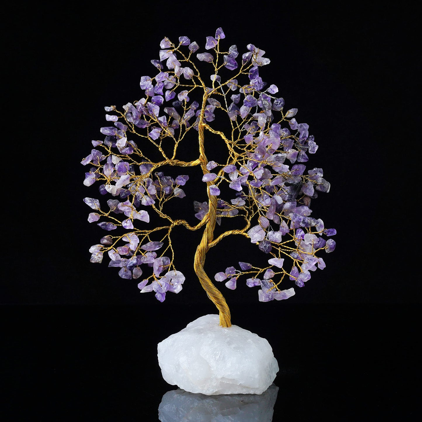 Crocon® Amethyst Crystals Tree of Life Rough Base, Birthday Gifts for Women, Home & Office Decor Money Tree Healing Crystals Womens Gifts Ideas House Warming Gift Sister Unique Purple Decoration