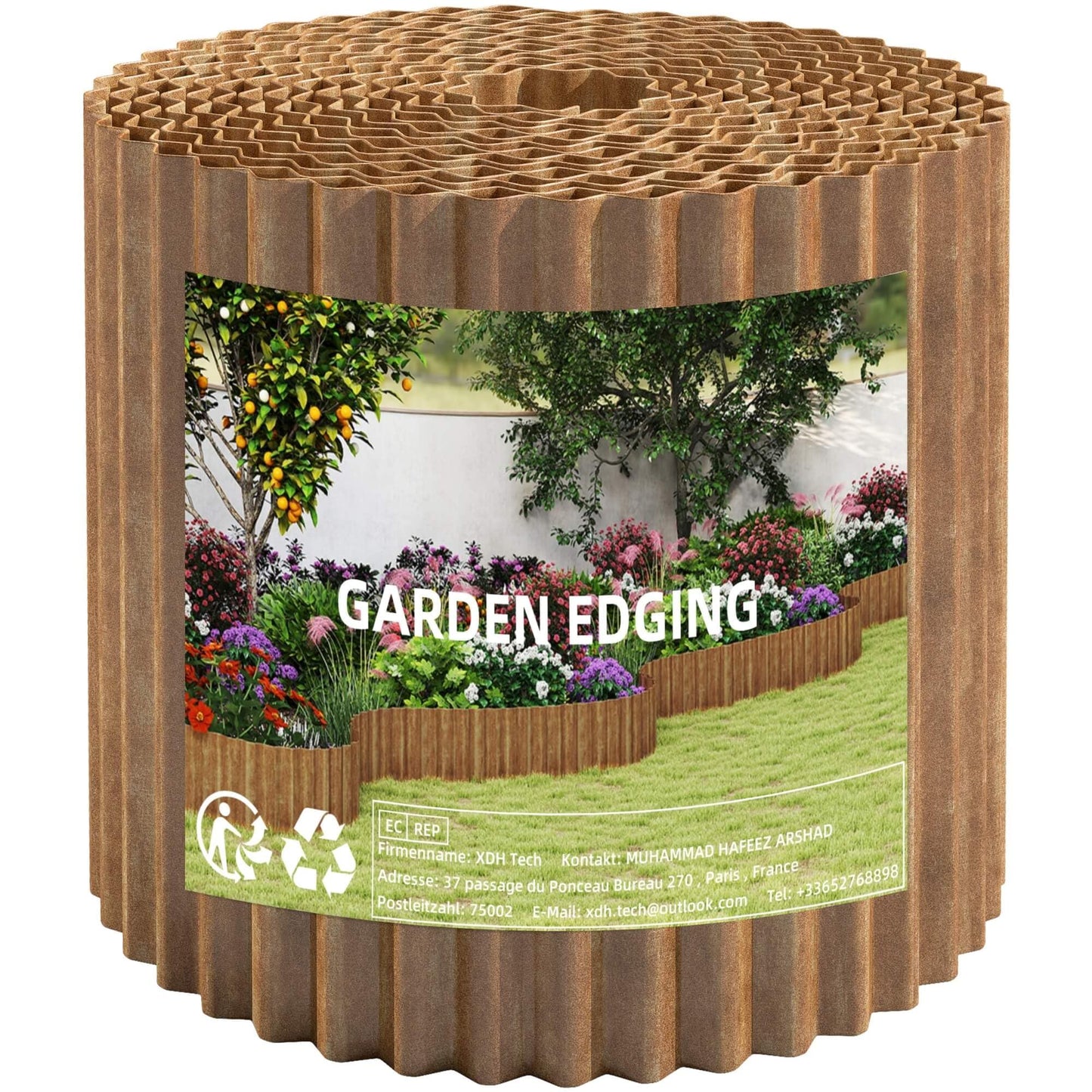Garden Lawn Edging and Landscape Border - 12" x 20' Corrugated Metal Garden Edging, for DIY Flower Beds, Lawns & Landscaping (Real Rust)
