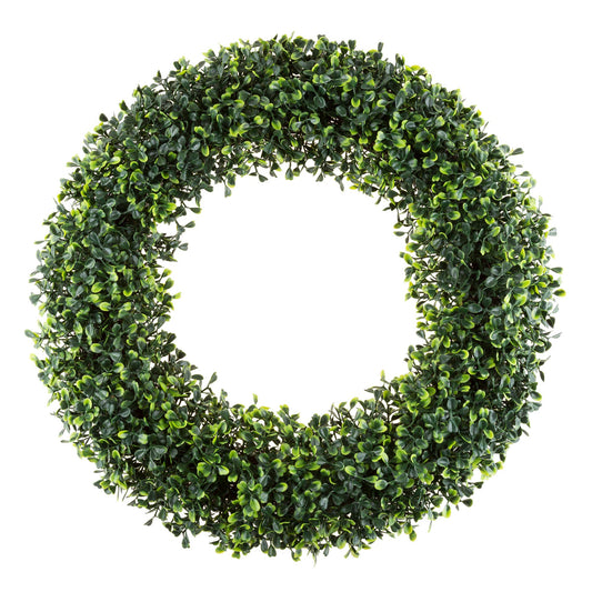 Pure Garden 19.5-Inch Boxwood Wreath - Round UV Resistant Artificial Spring, Summer, Fall, or Winter Wreath - Indoor/Outdoor Wreaths for Front Door