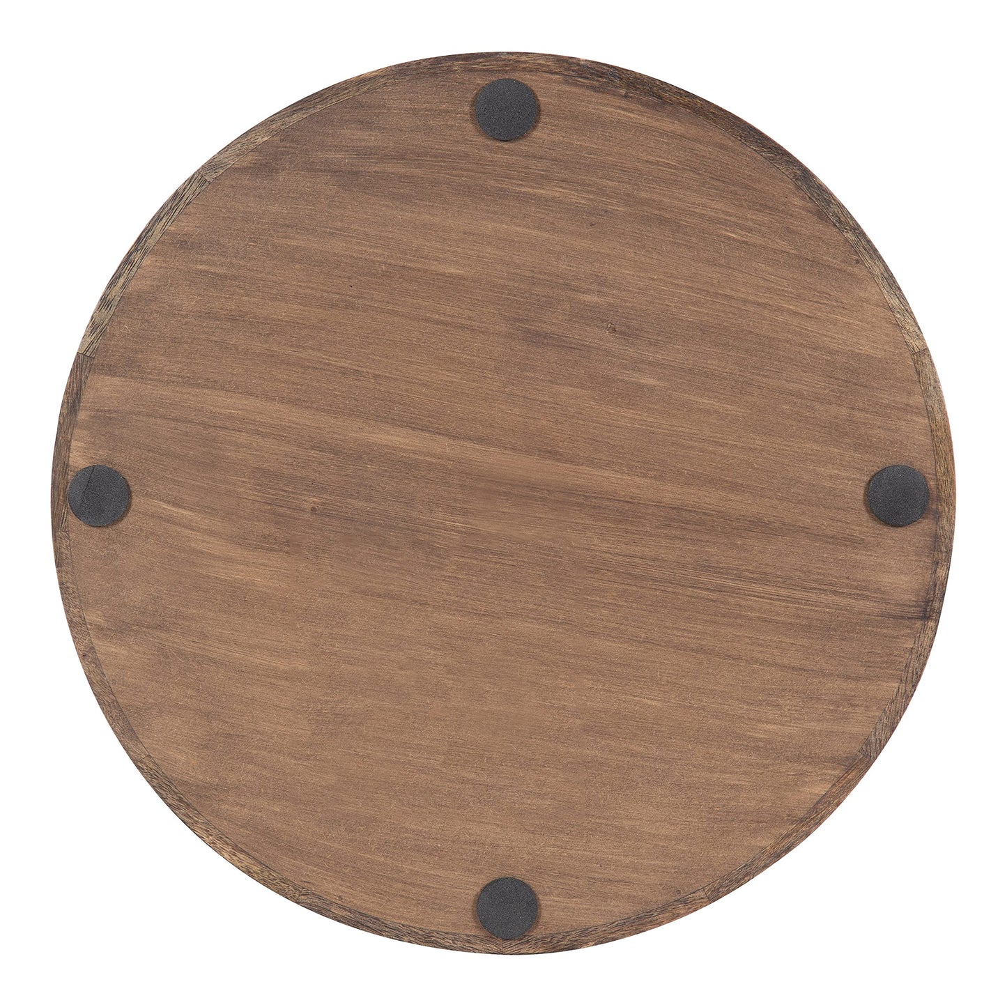 Kate and Laurel Ehrens Boho Wood Tray, 15 Inch Diameter, Natural and White, Round Accent Tray for Transitional Decor