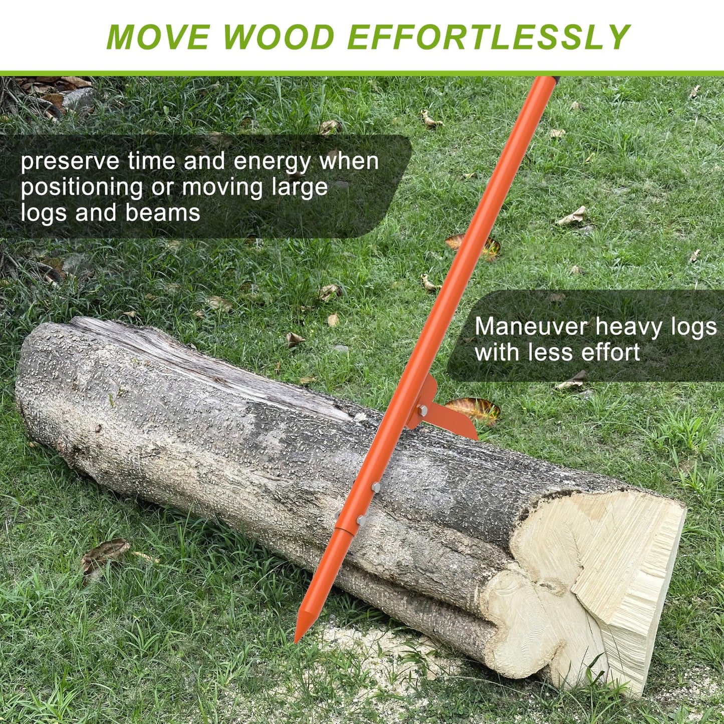 Dolibest 42/49'' Steel Cant Hook Tool, Log Peavey Tool, Cant Logging Tool, Dual Function Log Handler Tool for Rolling and Clamping Logs, with Adjustable Hook and 9.4'' Non-Slip Handle