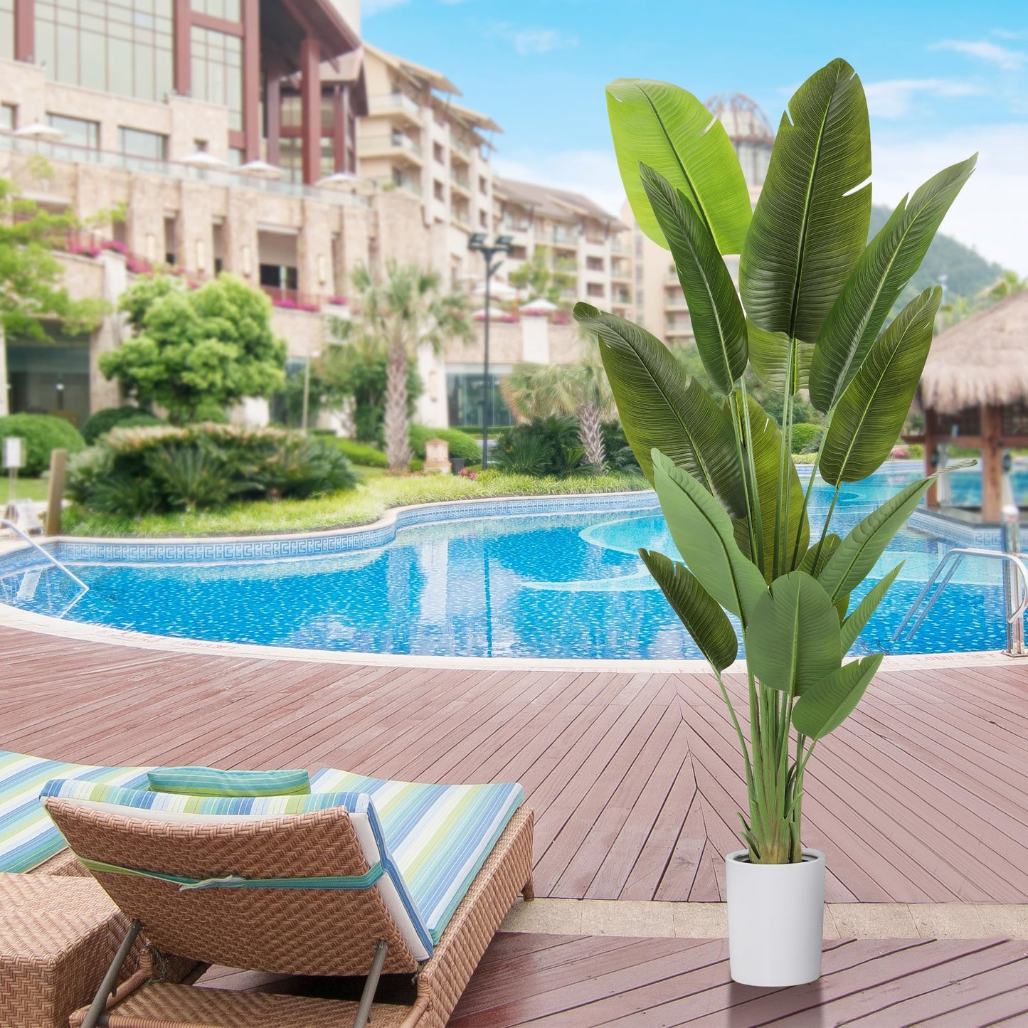 ProDeco Large Artificial Trees 7.2Ft Silk Bird of Paradise Big Tall Fake Plants Faux Green Silk Floor Potted Plants for Home Living Room Office Decor Indoor Outdoor…
