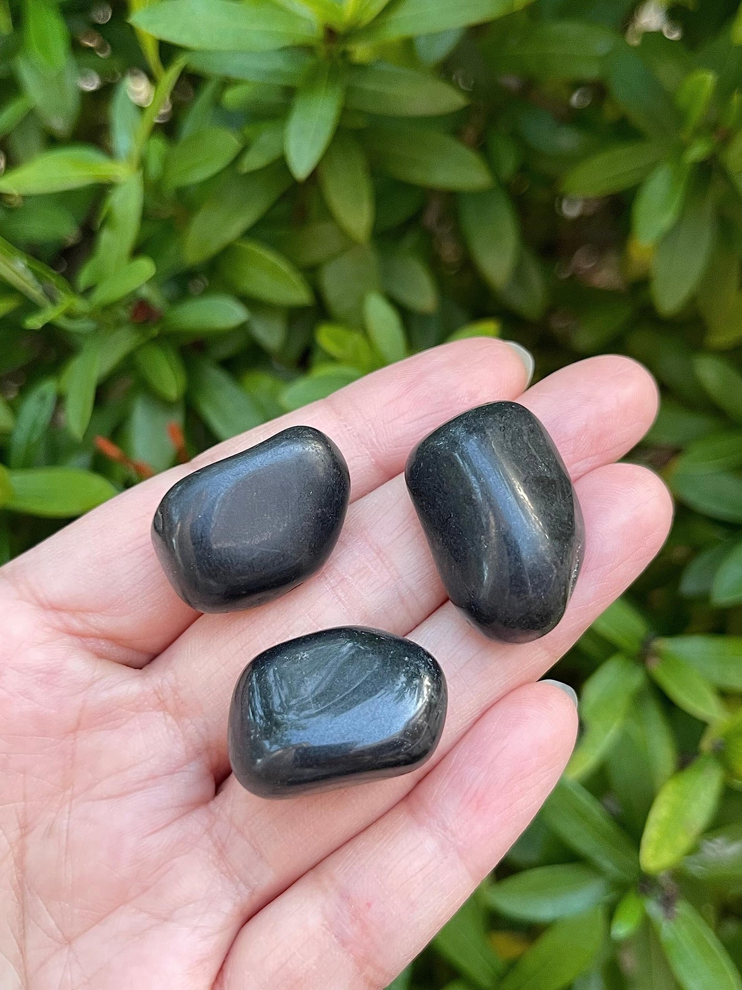 GAF TREASURES 5 Pcs Black Tourmaline Tumbled Stones, Polished Natural Black Tourmaline Gemstone, Black Tourmaline Healing Crystals