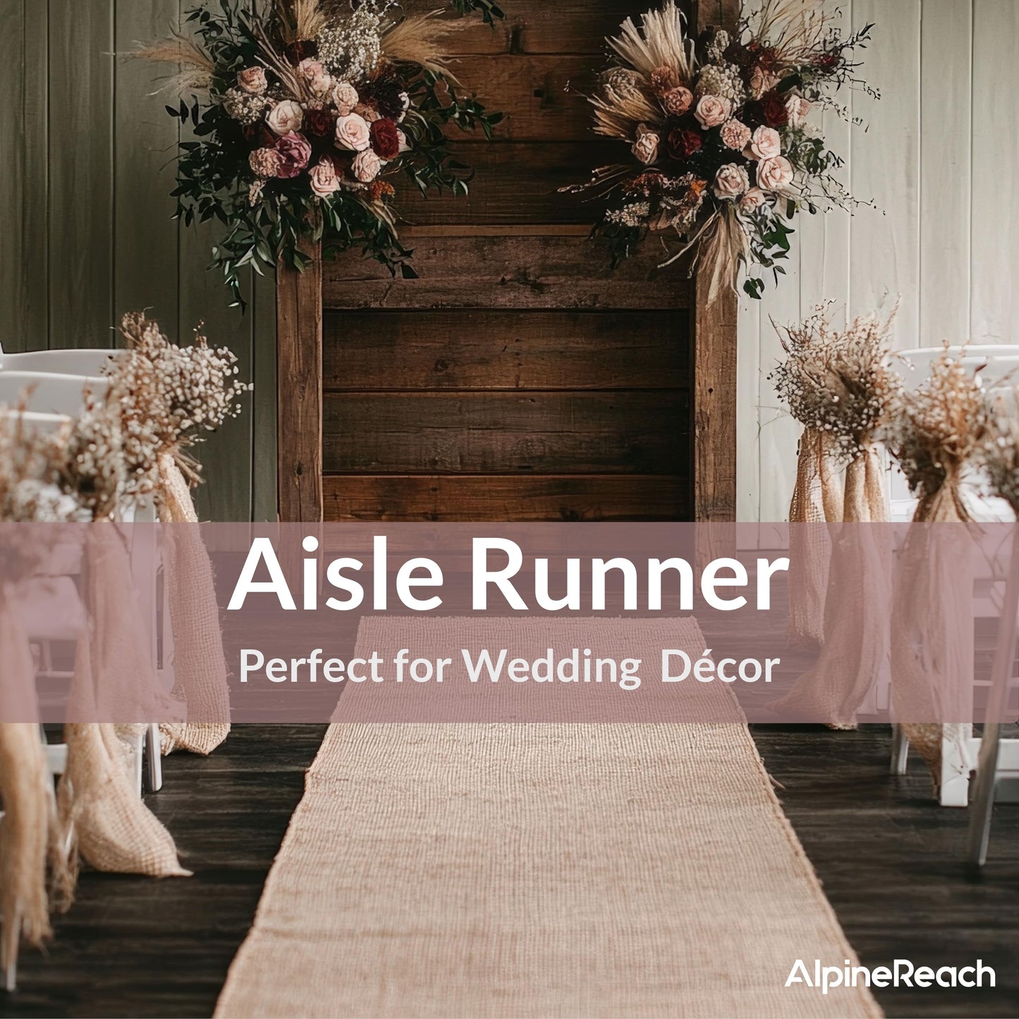AlpineReach Burlap Fabric Roll 1.3ft x 30ft - Multipurpose Natural Jute for Tree & Plant Frost Protection, Wedding Runner Decorations, Home Center Pieces, Rustic Fiber Party Décor, Gardening