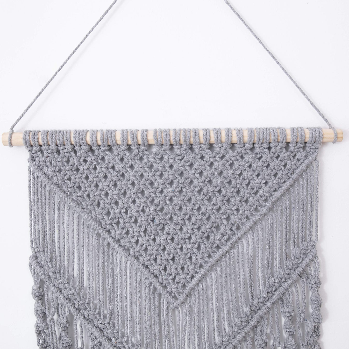 laddawan Macrame Wall Hanging Cotton Rope Wall Art Woven Tapestry Boho Chic Wall Decoration (Light Grey)