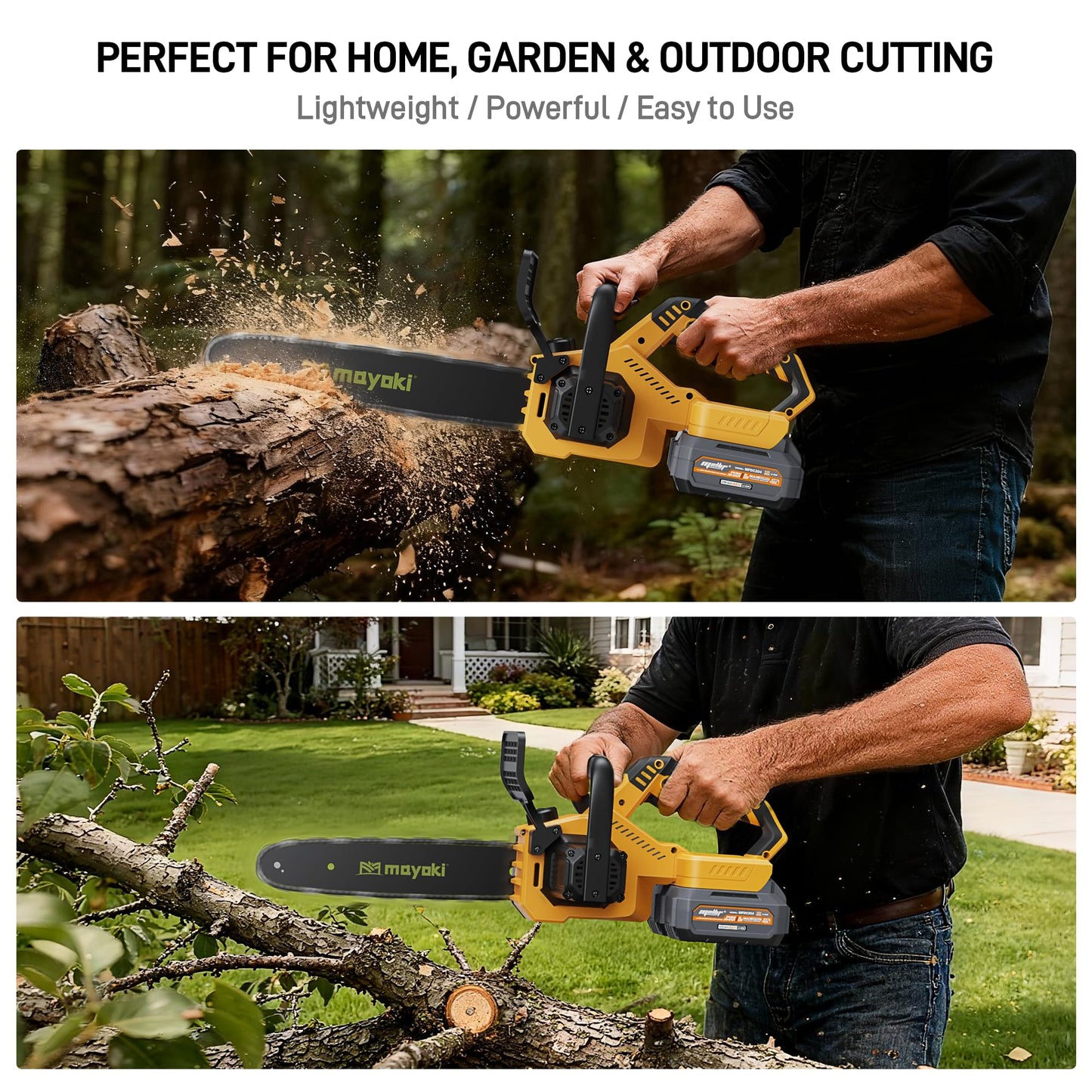 Cordless 40V 14" Chainsaw Compatible with Dewalt 20v MAX Battery, w/ (2) 4.0ah Battery, Electric Handheld Power Chain Saw w/ 1700W Brushless Motor, 40 Ft/s, Auto Oiler for Tree Wood Cutting Trimming