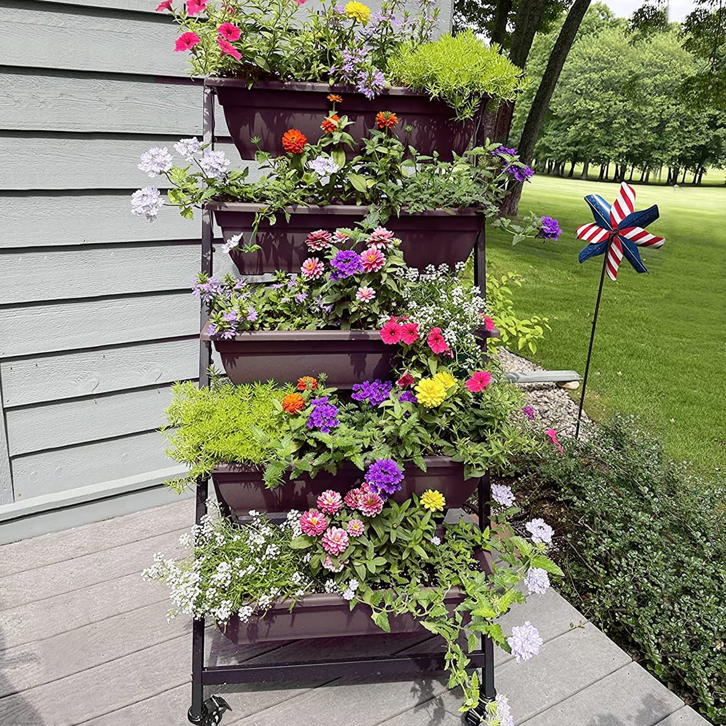 G TALECO GEAR 5-Tier Vertical Garden Planter, 4.4Ft Vertical Raised Garden Bed Planter Box with 5 Container Boxes, Grow Your Herb Vegetables Flowers Indoor and Outdoor (5-Tier)