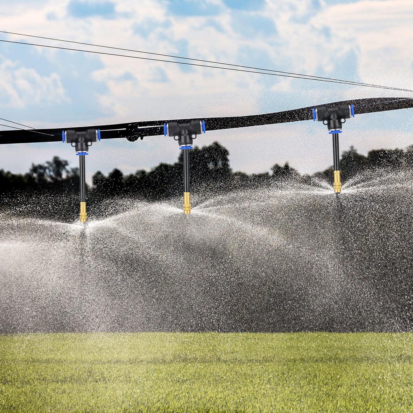 MorningRo 98 ft Drip Irrigation Kit, 5/16" Tube Automatic Watering System with 30pcs 360° Adjustable Brass Nozzles, Water Saving DIY for Garden, Lawn, Yard, Greenhouse Plants
