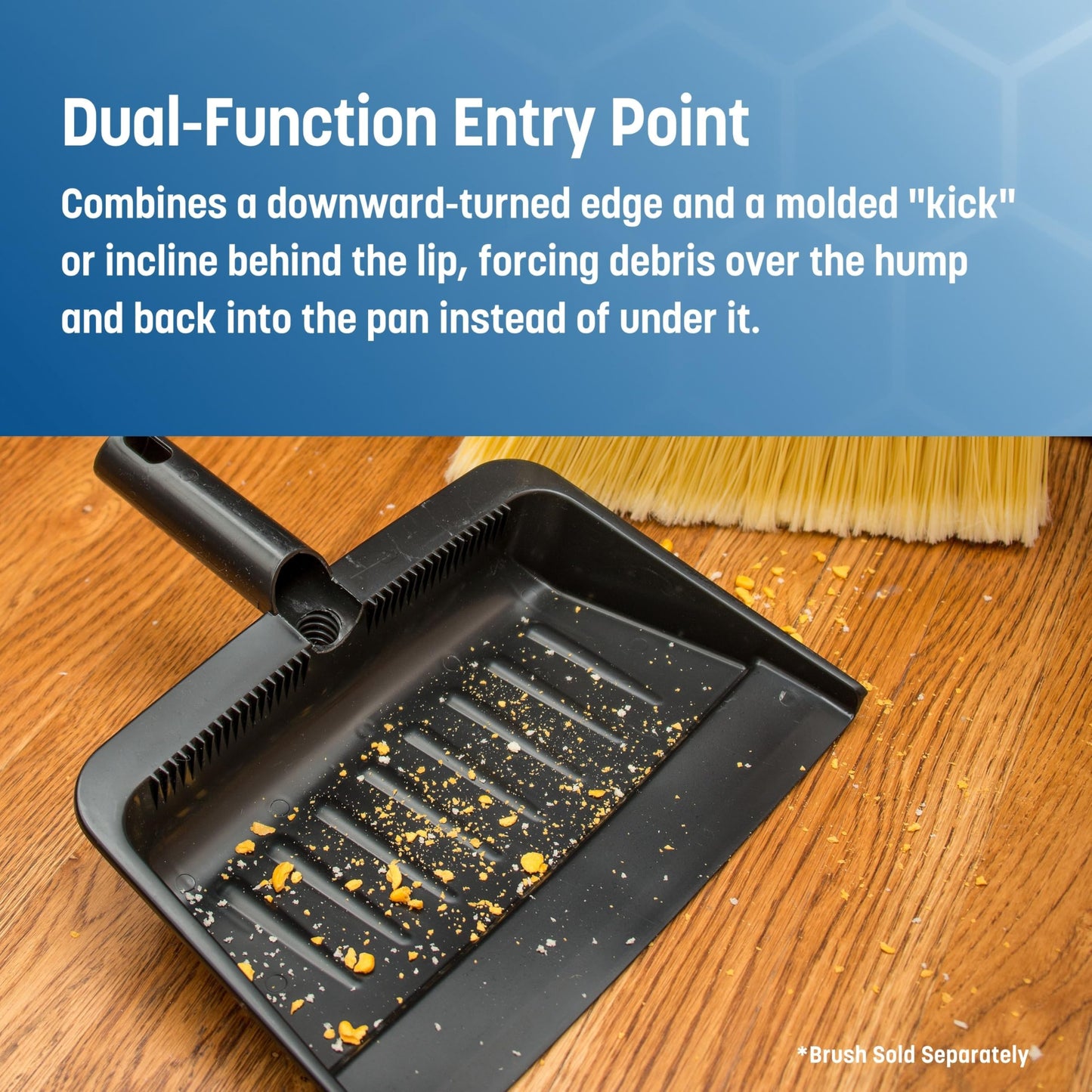 Carlisle FoodService Products Heavy Duty Dust Pan with Handle – Durable Plastic, 8 Inch Dust Pan for Home, Kitchen, and Commercial Use, Black